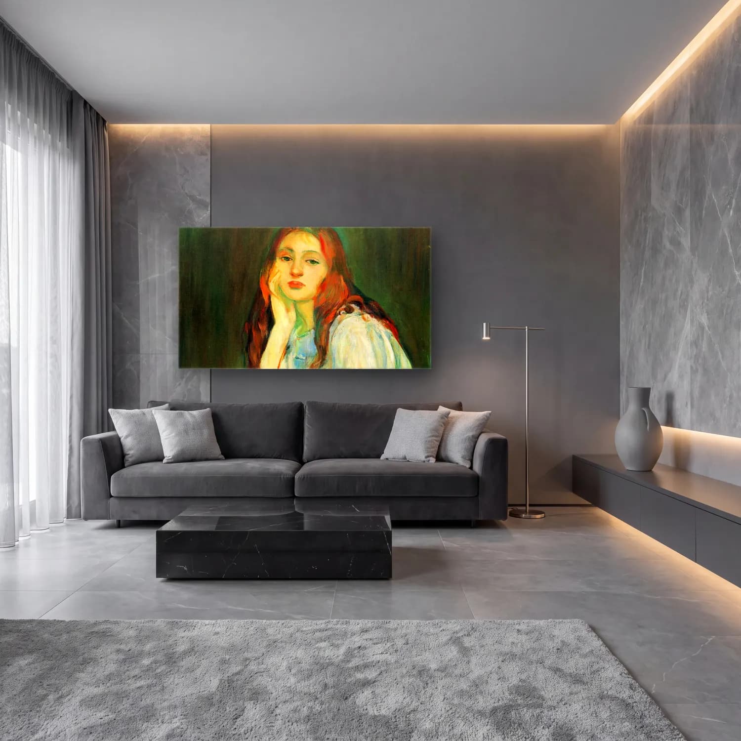 Berthe Morisot – Julie dreaming cam tablo — lüks salon duvarında