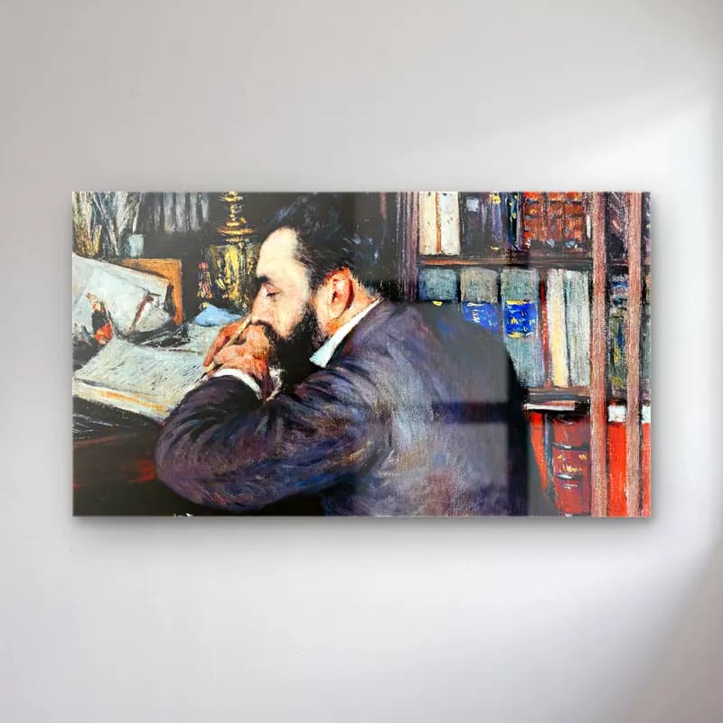 Gustave Caillebotte – Portrait of Henri Cordier cam tablo — Gustave Caillebotte – Portrait of Henri Cordier — empresyonist erkek portresi