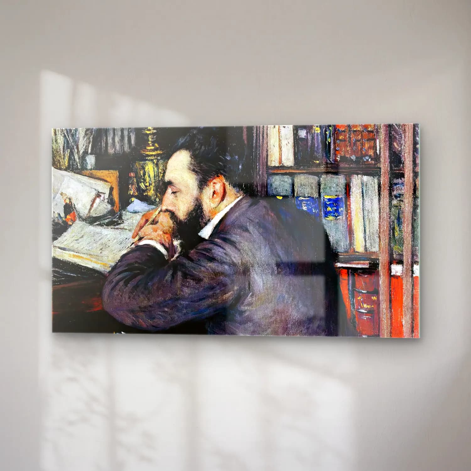 Gustave Caillebotte – Portrait of Henri Cordier cam tablo — sağ açıdan görünüm