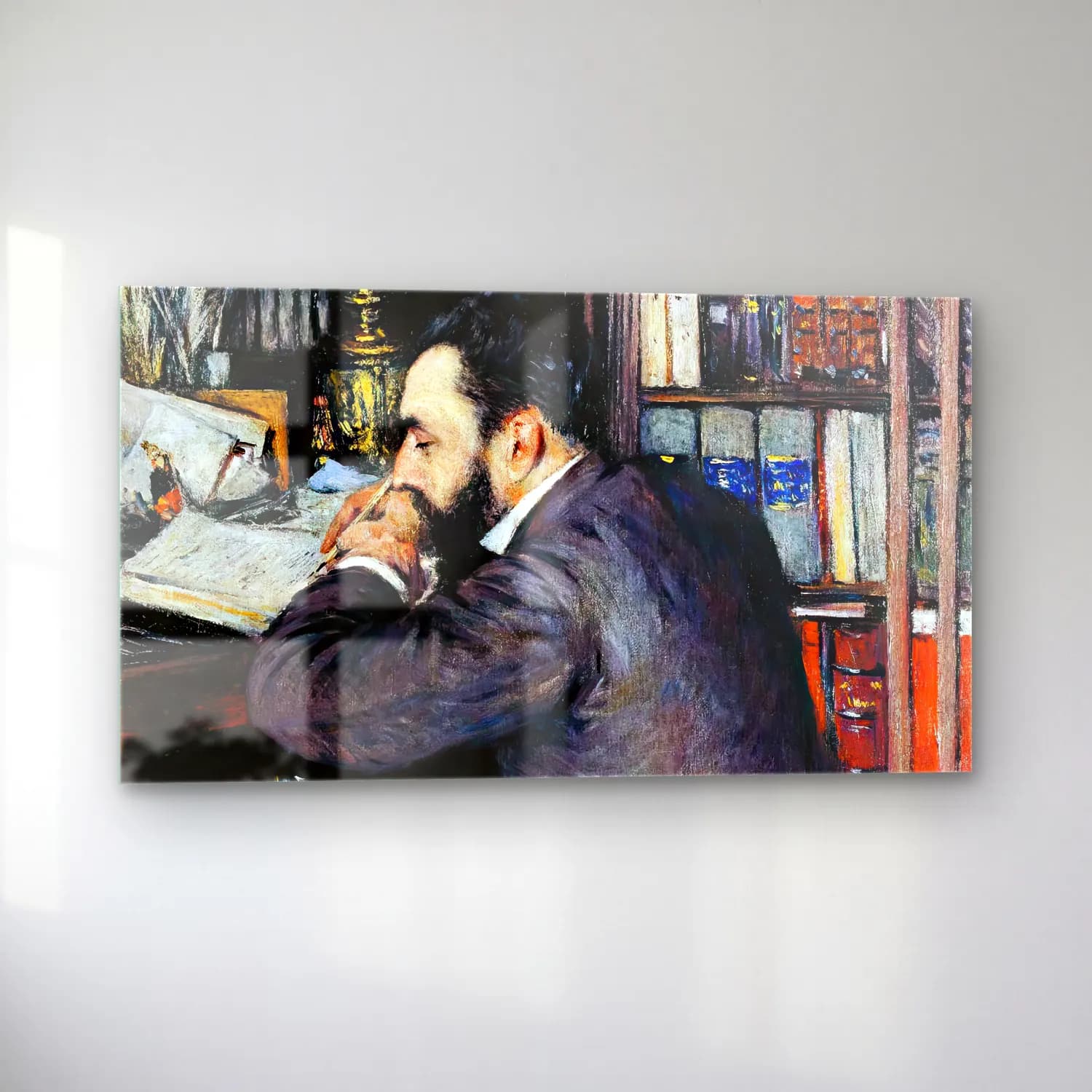 Gustave Caillebotte – Portrait of Henri Cordier cam tablo — sol açıdan görünüm