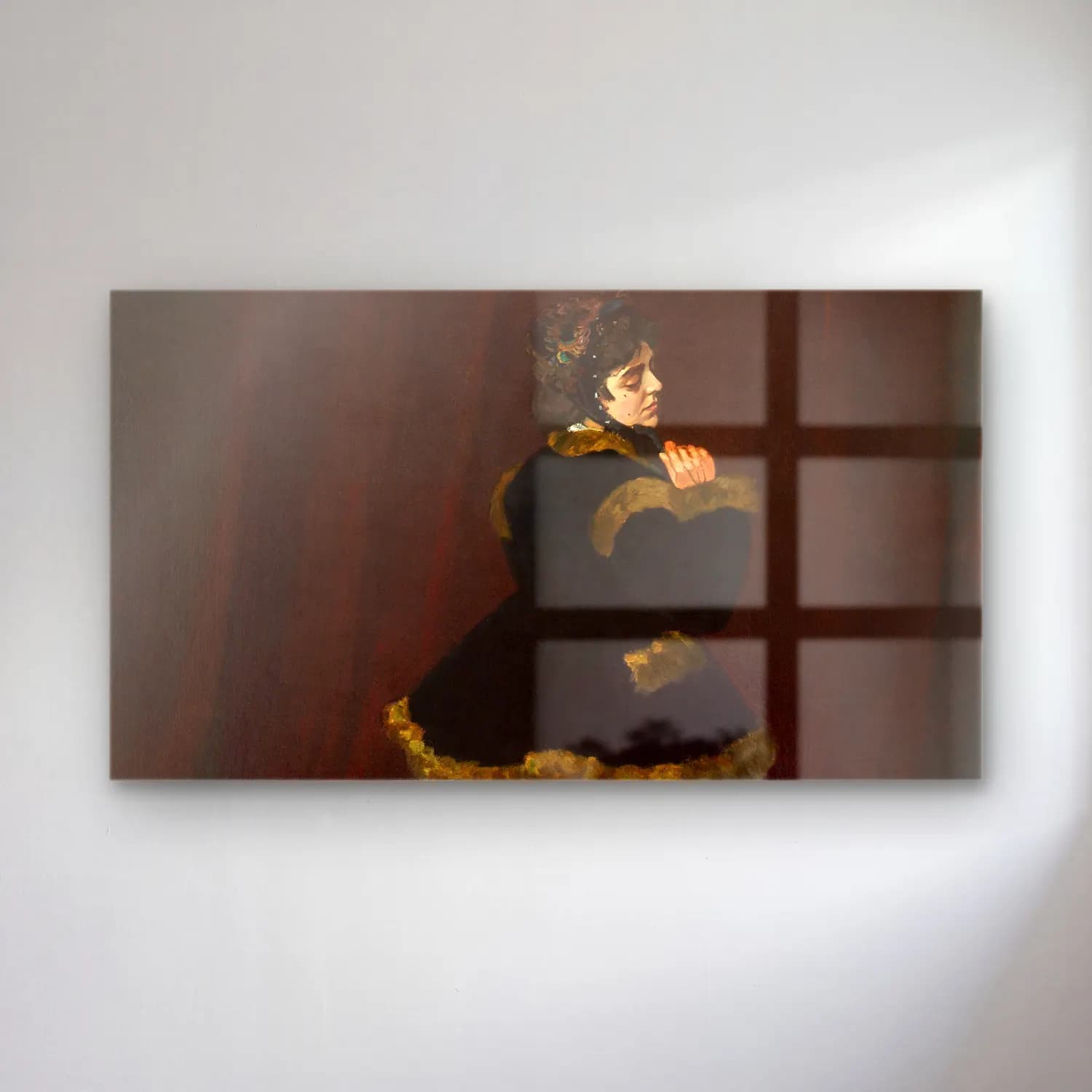 Claude Monet – Camille Doncieux cam tablo — Claude Monet – Camille Doncieux — empresyonist elbiseli kadın
