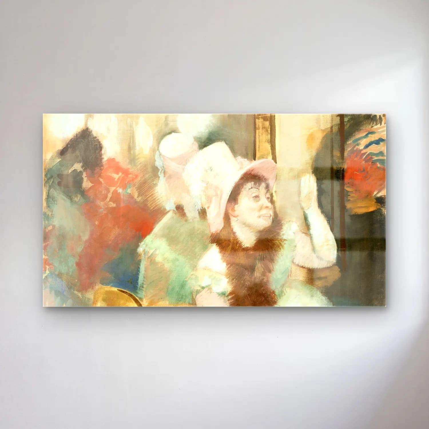 Edgar Degas – Portrait after a Costume Ball cam tablo — Edgar Degas – Portrait after a Costume Ball — empresyonist şapkalı kadın