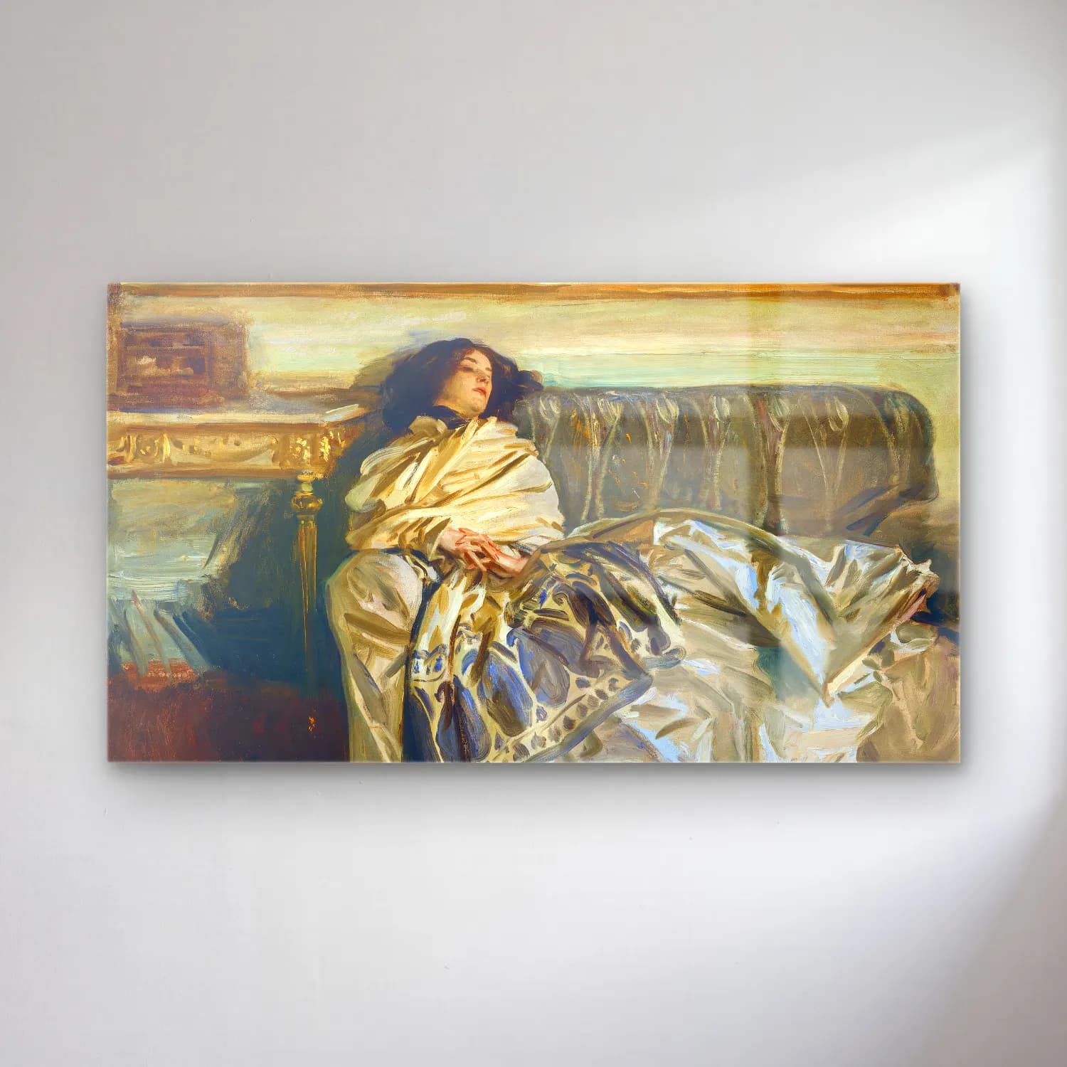 John Singer Sargent – Nonchaloir cam tablo — John Singer Sargent – Nonchaloir — yağlı boya kadın portresi