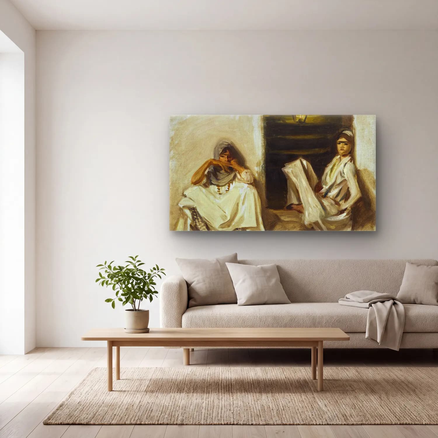 John Singer Sargent – Two Arab Women cam tablo — açık renk salonda
