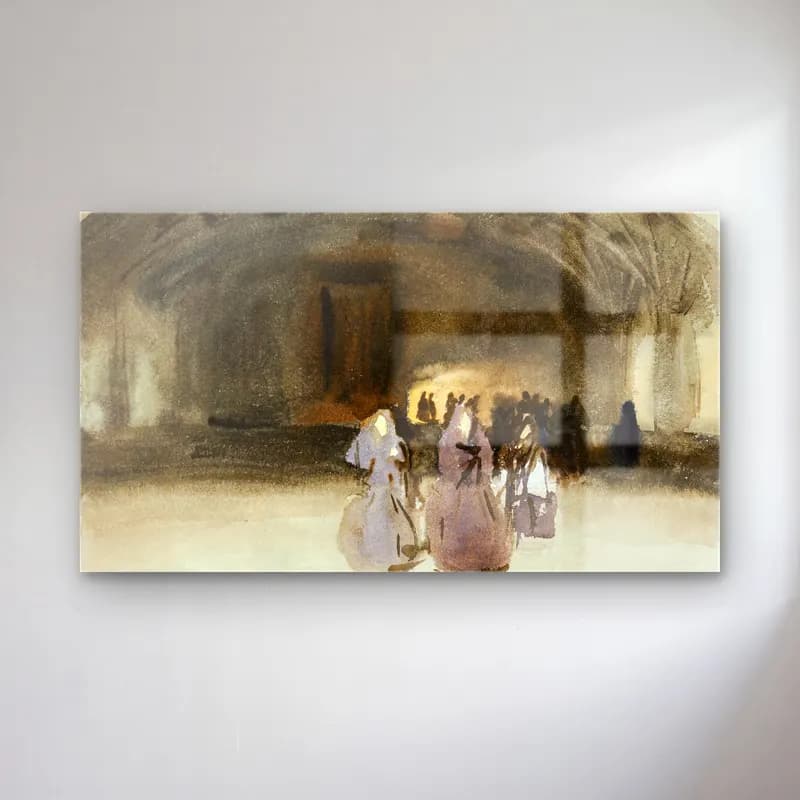 John Singer Sargent – Women Approaching cam tablo — John Singer Sargent – Women Approaching — suluboya dini sahne