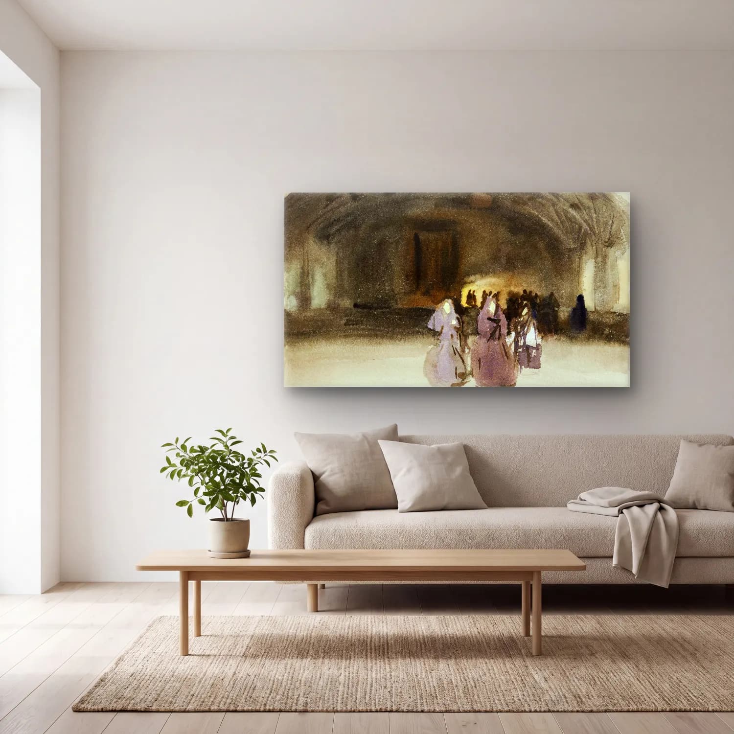 John Singer Sargent – Women Approaching cam tablo — açık renk salonda
