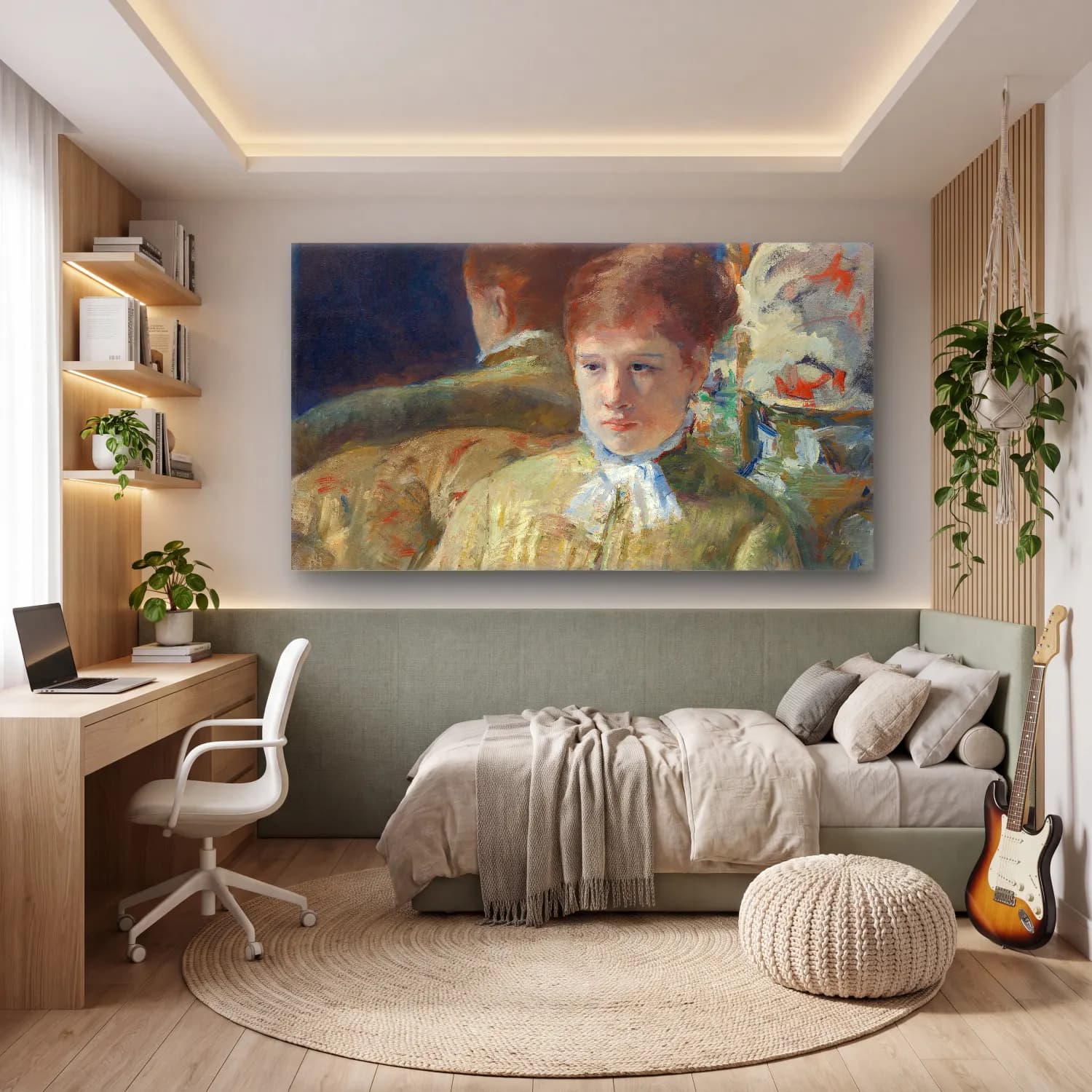 Mary Cassatt – Woman with a Fan cam tablo — genç odasında