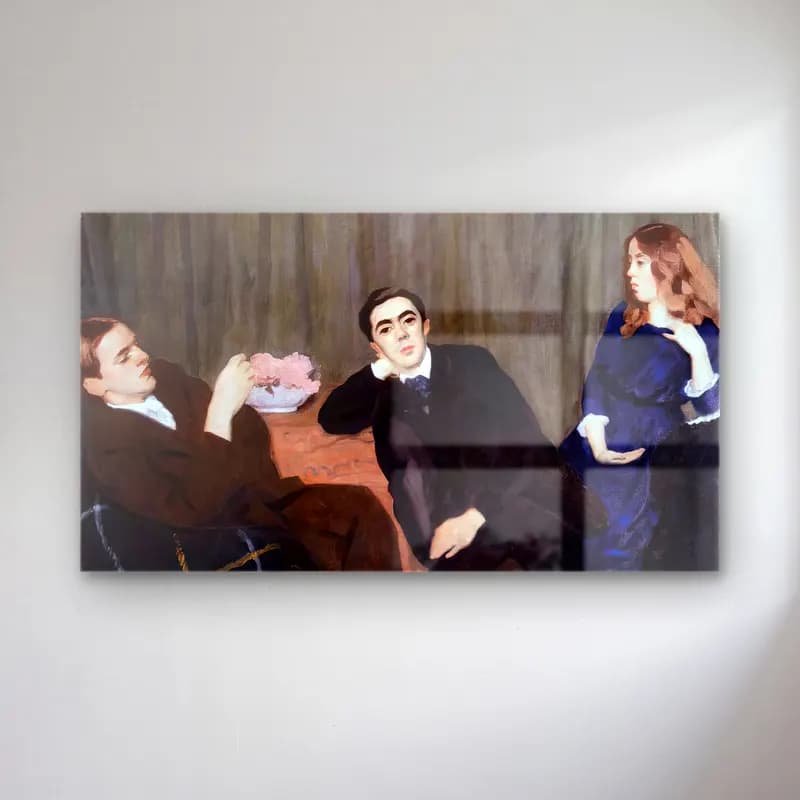 Károly Ferenczy – Triple Portrait (Sister and Brothers) cam tablo — Károly Ferenczy – Triple Portrait (Sister and Brothers) — empresyonist erkek portresi