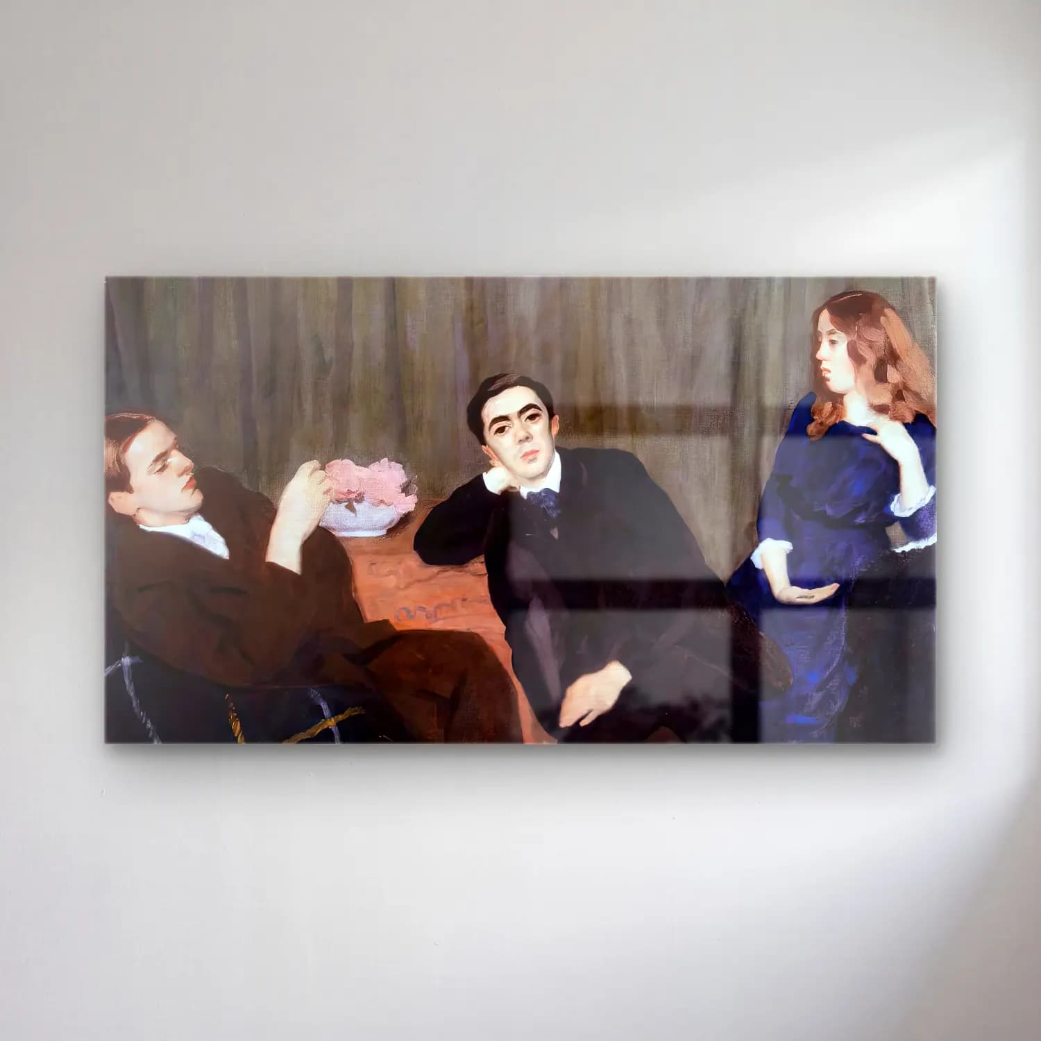 Károly Ferenczy – Triple Portrait (Sister and Brothers) cam tablo — Károly Ferenczy – Triple Portrait (Sister and Brothers) — empresyonist erkek portresi