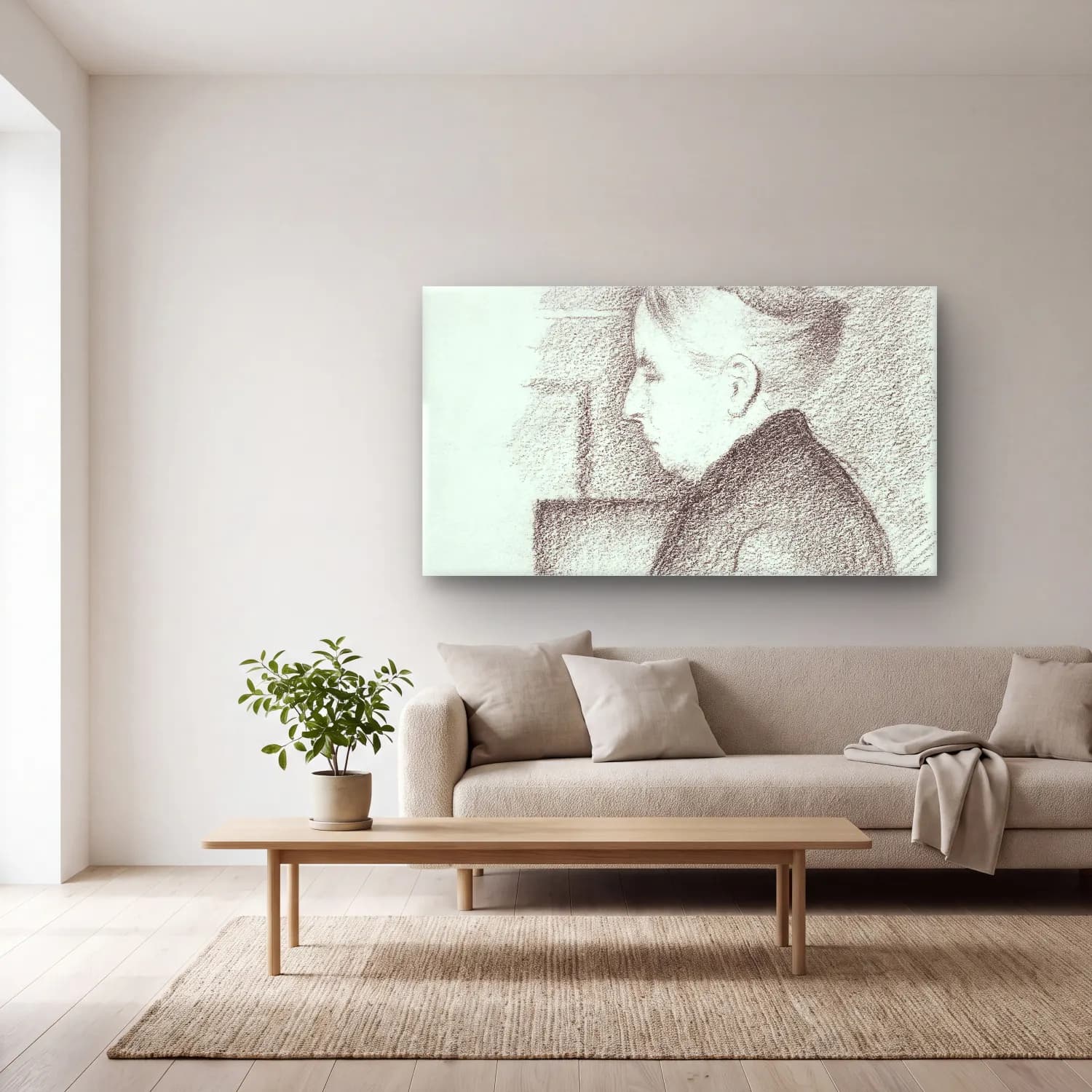 Henri Edmond Cross – Portrait-of-the-Artist s-Mother--painting-by… cam tablo — açık renk salonda