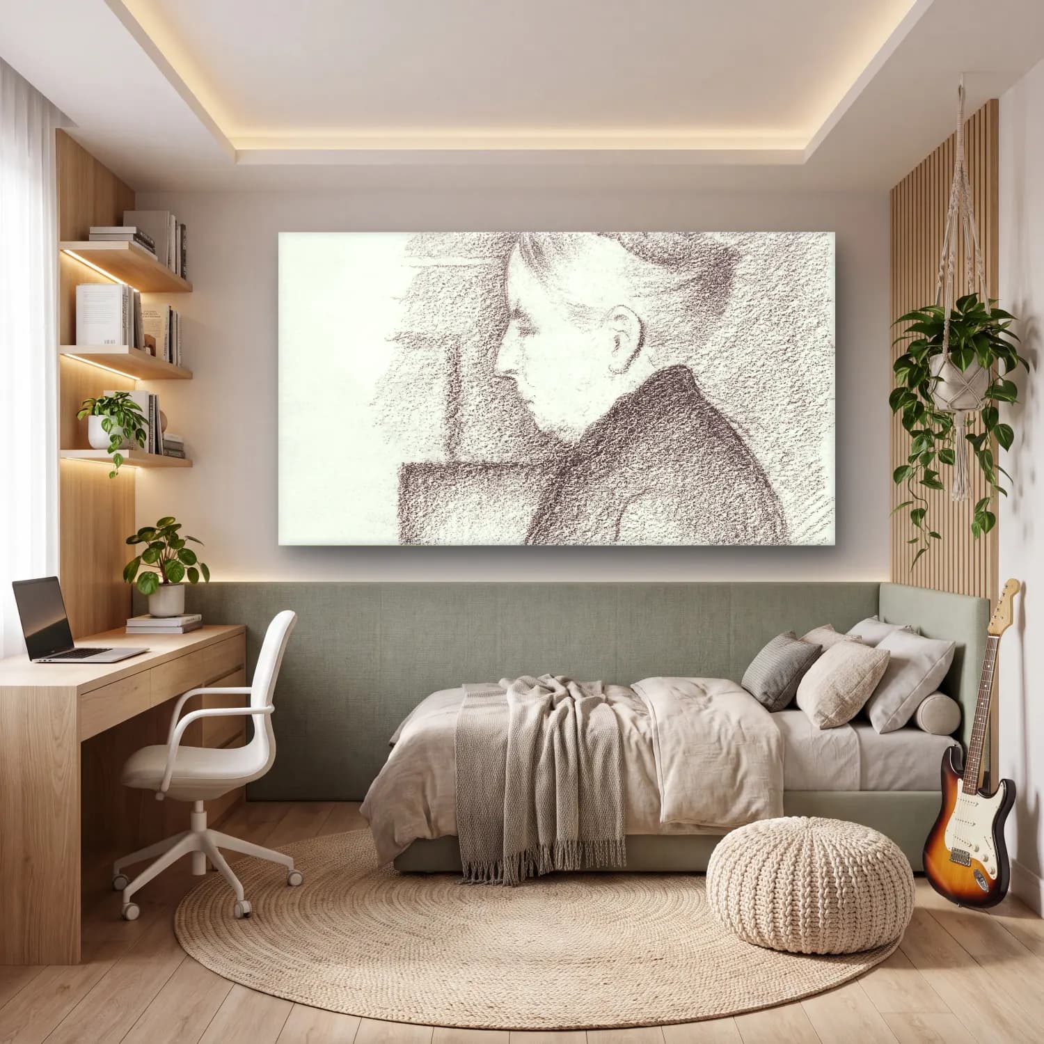 Henri Edmond Cross – Portrait-of-the-Artist s-Mother--painting-by… cam tablo — genç odasında