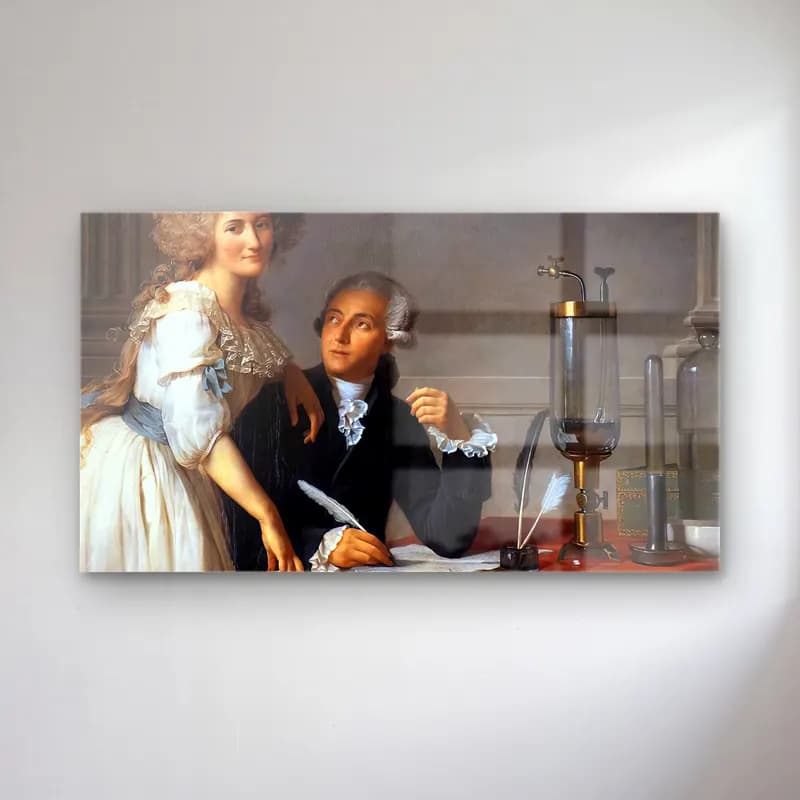 Jacques-Louis David – Portrait of Antoine-Laurent and Marie-Anne Lavoisier… cam tablo — Jacques-Louis David – Portrait of Antoine-Laurent and Marie-Anne Lavoisier… — vintage erkek portresi
