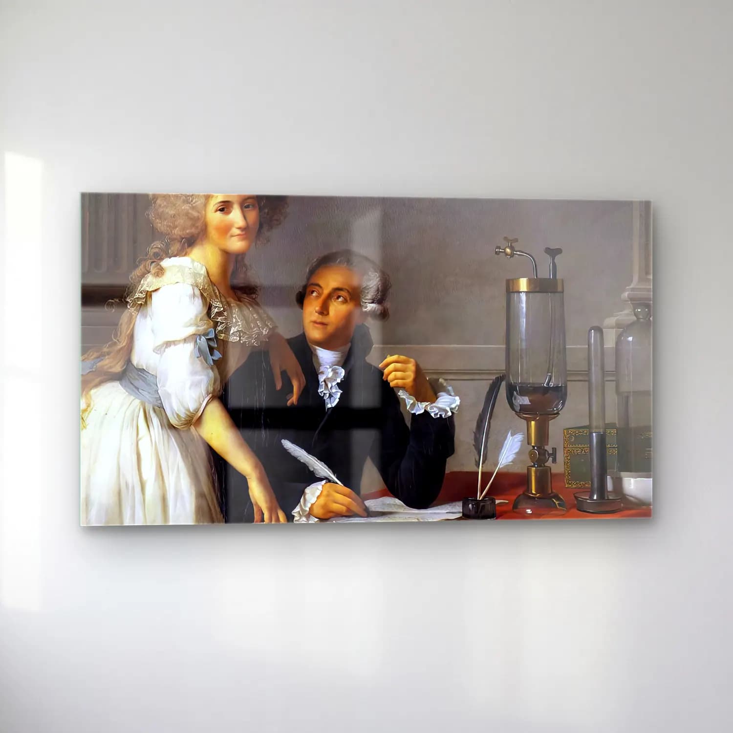 Jacques-Louis David – Portrait of Antoine-Laurent and Marie-Anne Lavoisier… cam tablo — sol açıdan görünüm