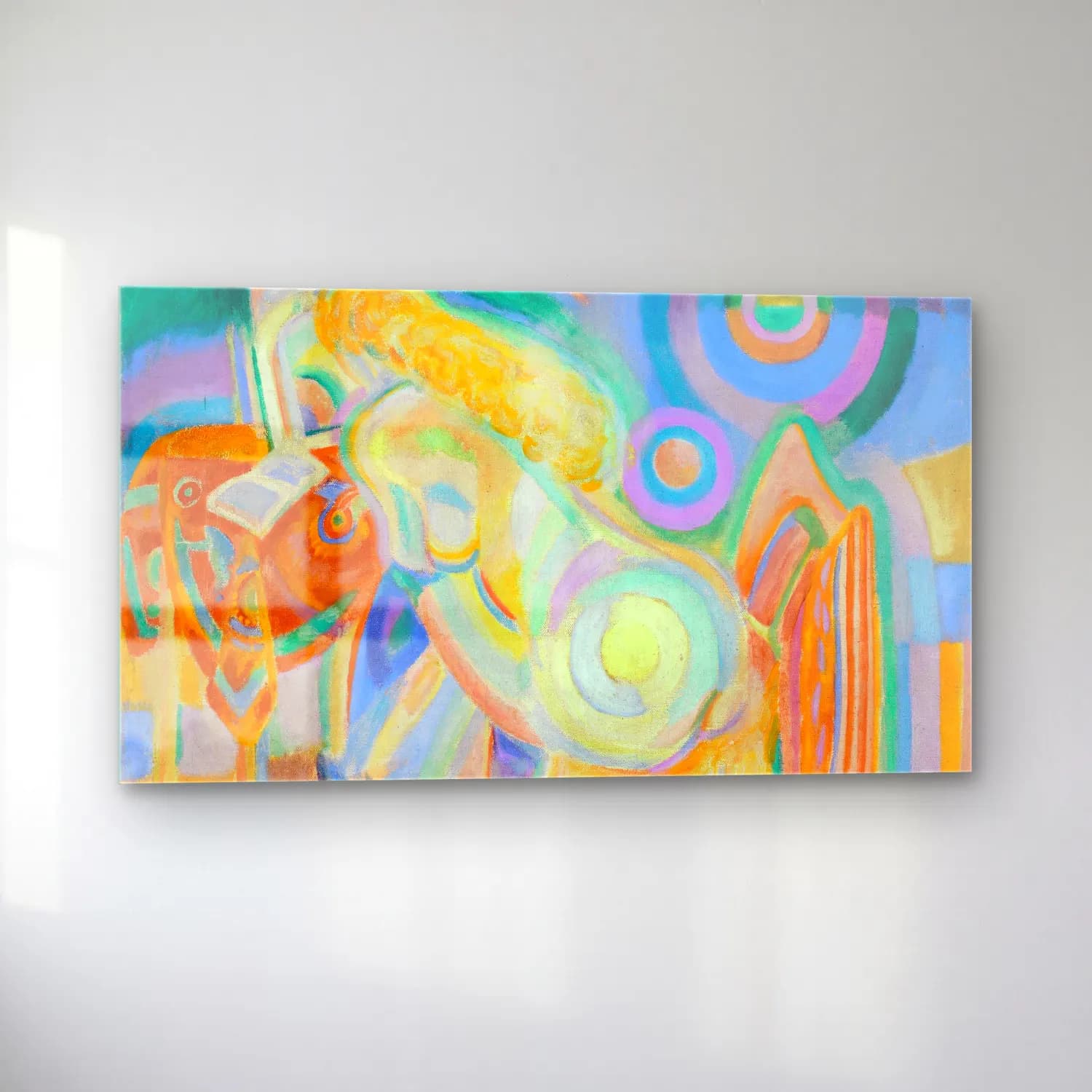 Robert Delaunay – Femme nue lisant (Nude Woman Reading) cam tablo — sol açıdan görünüm