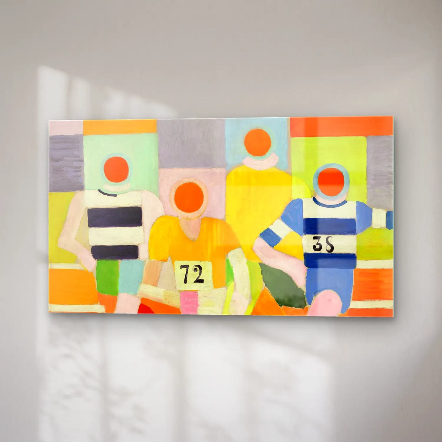 Robert Delaunay – Les Coureurs – Sarı Tonlar cam tablo — sağ açıdan görünüm