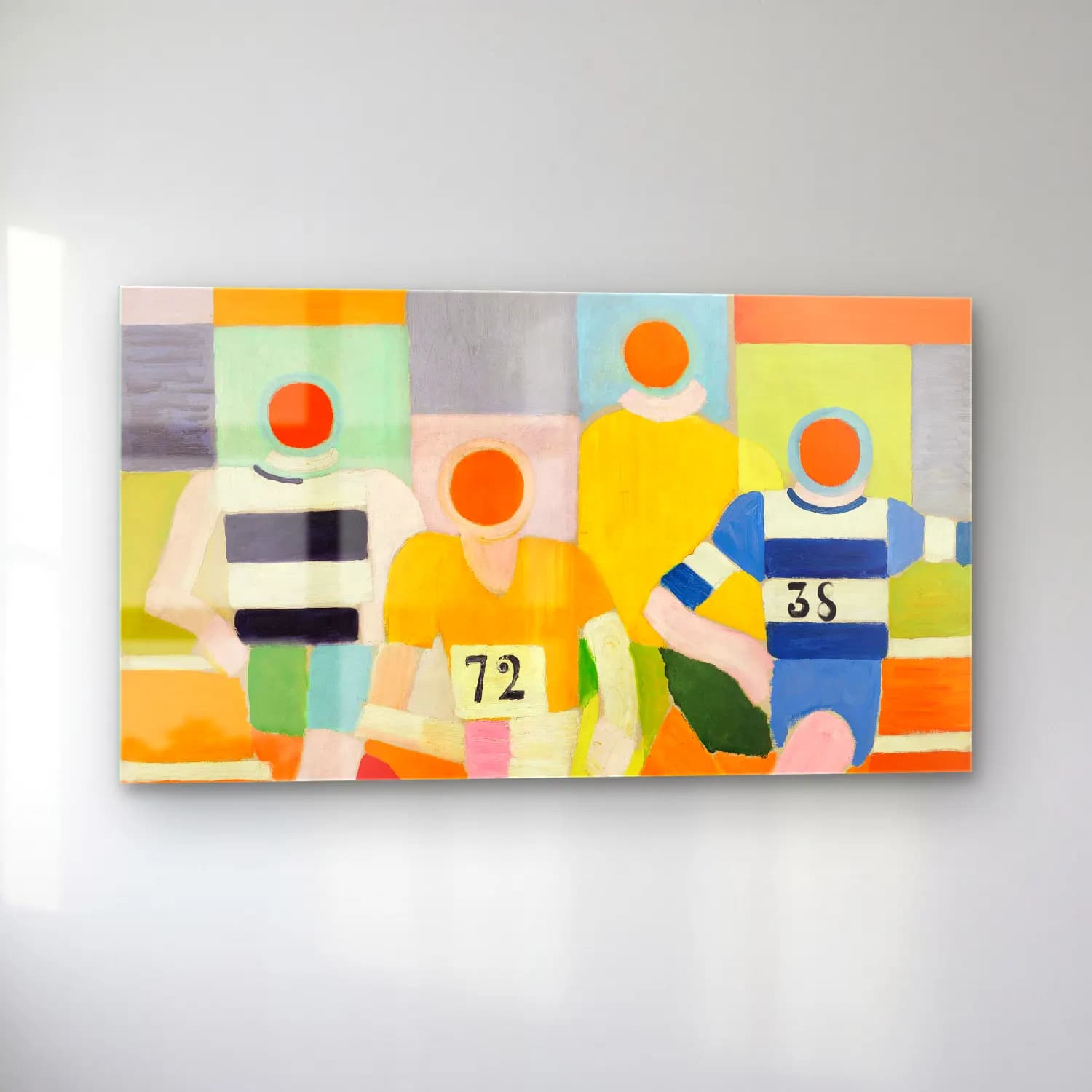Robert Delaunay – Les Coureurs – Sarı Tonlar cam tablo — sol açıdan görünüm