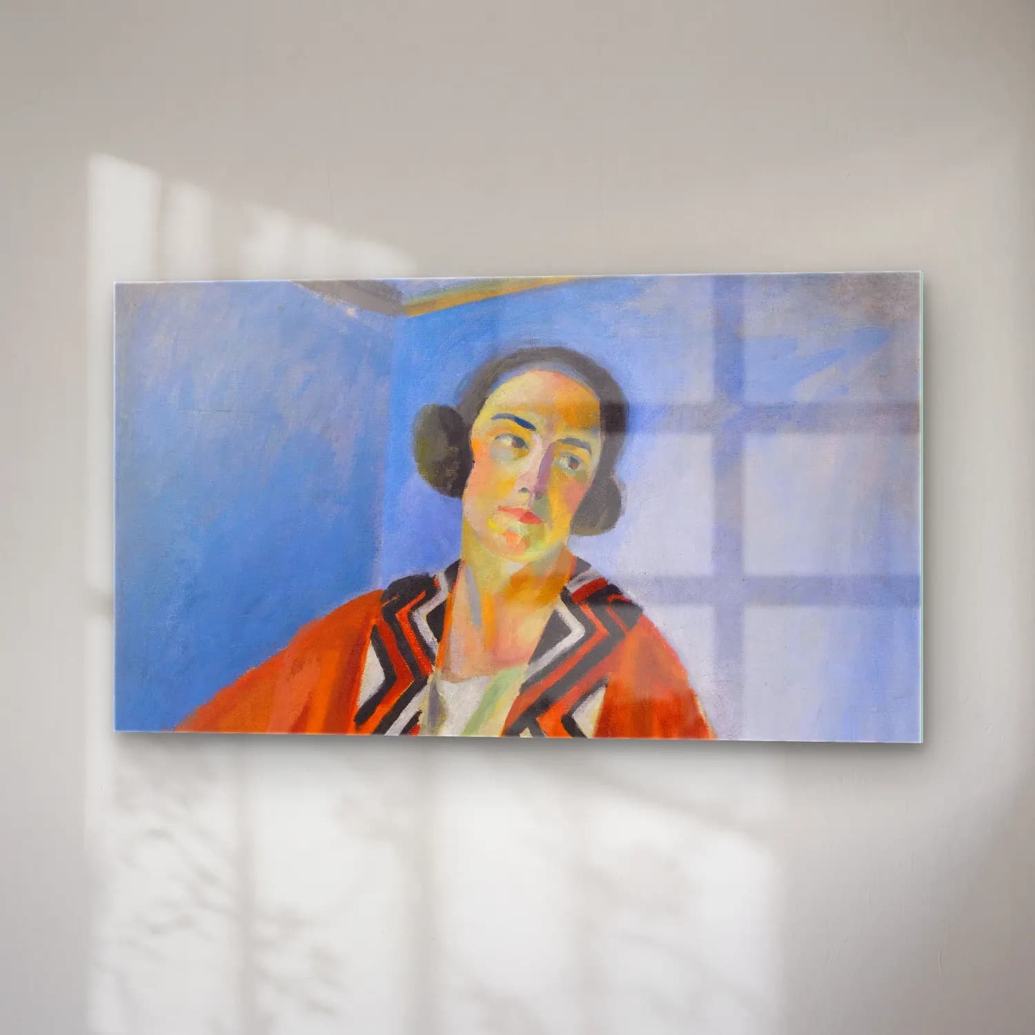 Robert Delaunay – Portrait De Hélène Marre – Turuncu Tonlar cam tablo — sağ açıdan görünüm