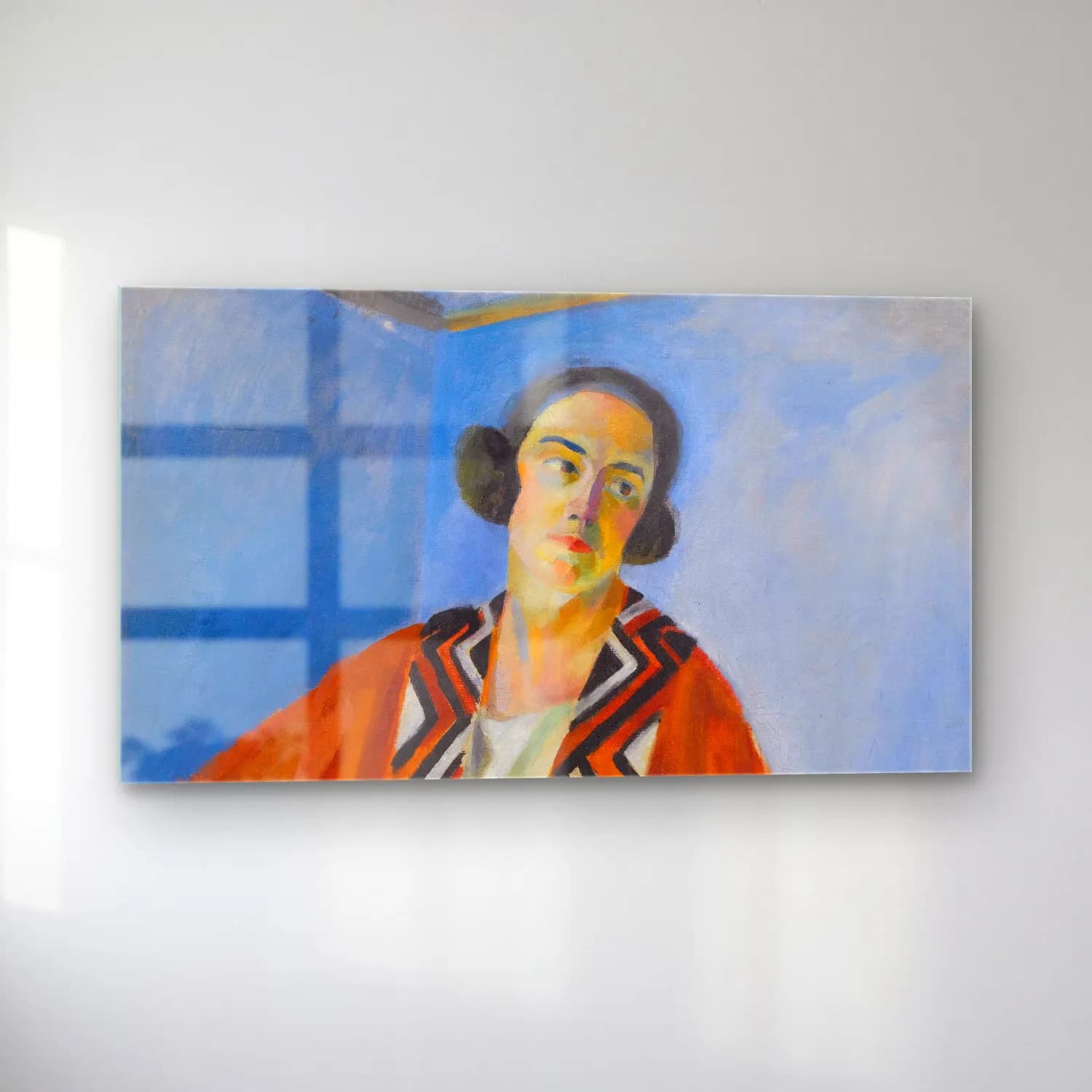 Robert Delaunay – Portrait De Hélène Marre – Turuncu Tonlar cam tablo — sol açıdan görünüm