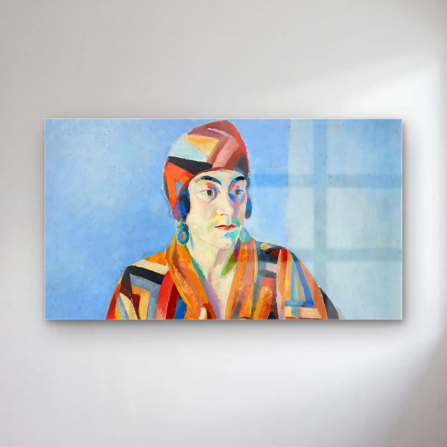 Robert Delaunay – Portrait De Madame Mandel – Turuncu Tonlar cam tablo — Robert Delaunay – Portrait De Madame Mandel – Turuncu Tonlar — empresyonist kadın portresi