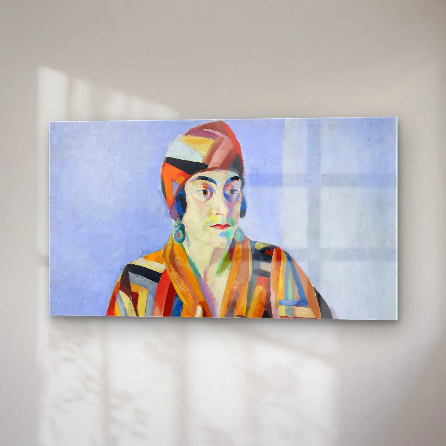 Robert Delaunay – Portrait De Madame Mandel – Turuncu Tonlar cam tablo — sağ açıdan görünüm
