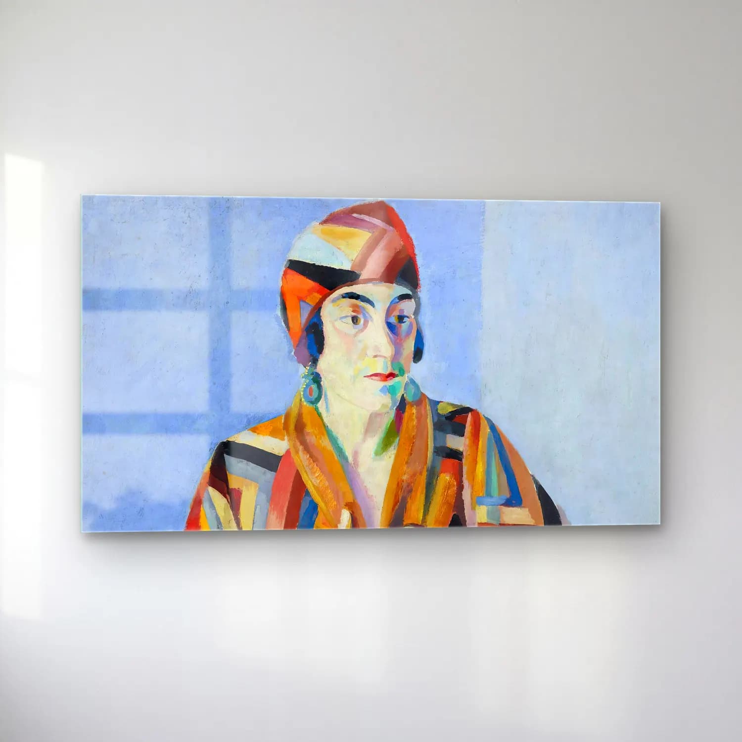 Robert Delaunay – Portrait De Madame Mandel – Turuncu Tonlar cam tablo — sol açıdan görünüm
