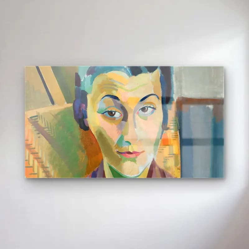 Robert Delaunay – Portrait De Maria Lani – Yeşil Tonlar cam tablo — Robert Delaunay – Portrait De Maria Lani – Yeşil Tonlar — yağlı boya kadın portresi