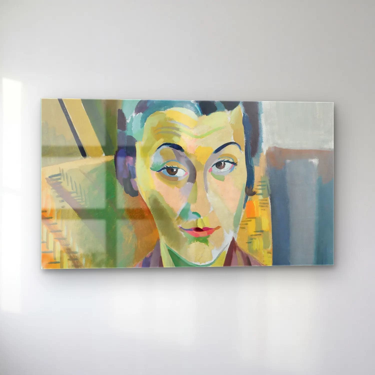 Robert Delaunay – Portrait De Maria Lani – Yeşil Tonlar cam tablo — sol açıdan görünüm