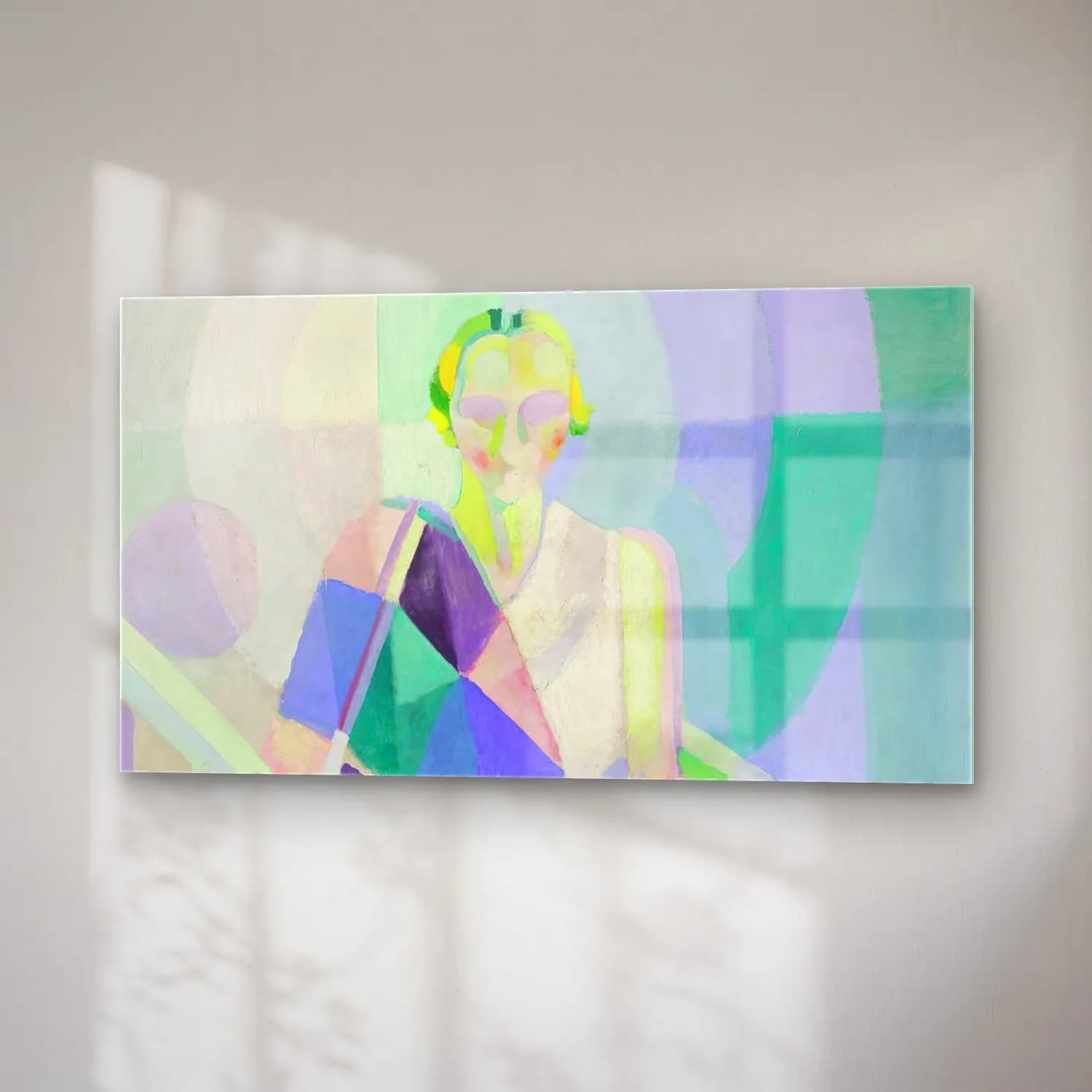 Robert Delaunay – Portrait de Madame Heim – Pastel Tonlar cam tablo — sağ açıdan görünüm
