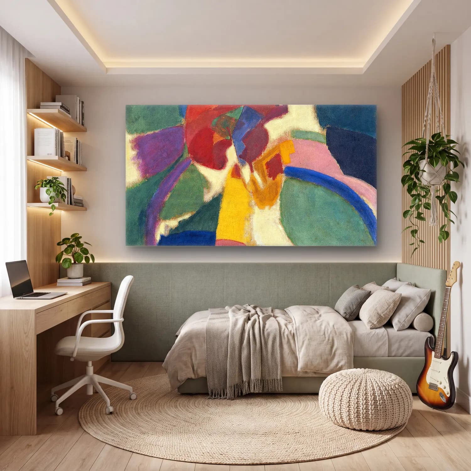 Robert Delaunay – Woman with a Parasol – Pembe Tonlar cam tablo — genç odasında