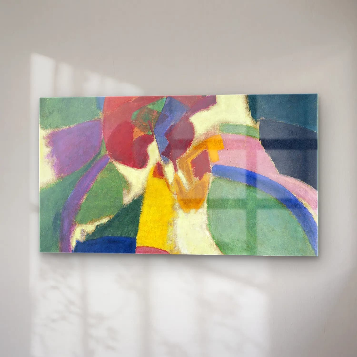 Robert Delaunay – Woman with a Parasol – Pembe Tonlar cam tablo — sağ açıdan görünüm