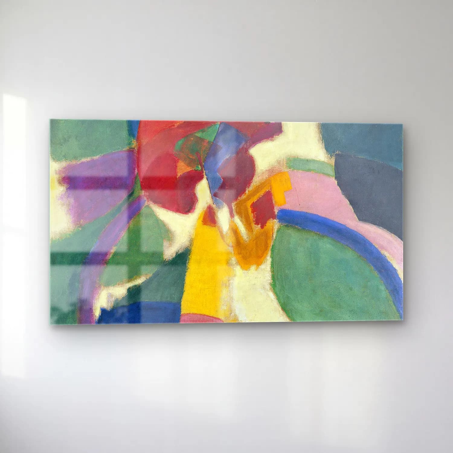 Robert Delaunay – Woman with a Parasol – Pembe Tonlar cam tablo — sol açıdan görünüm