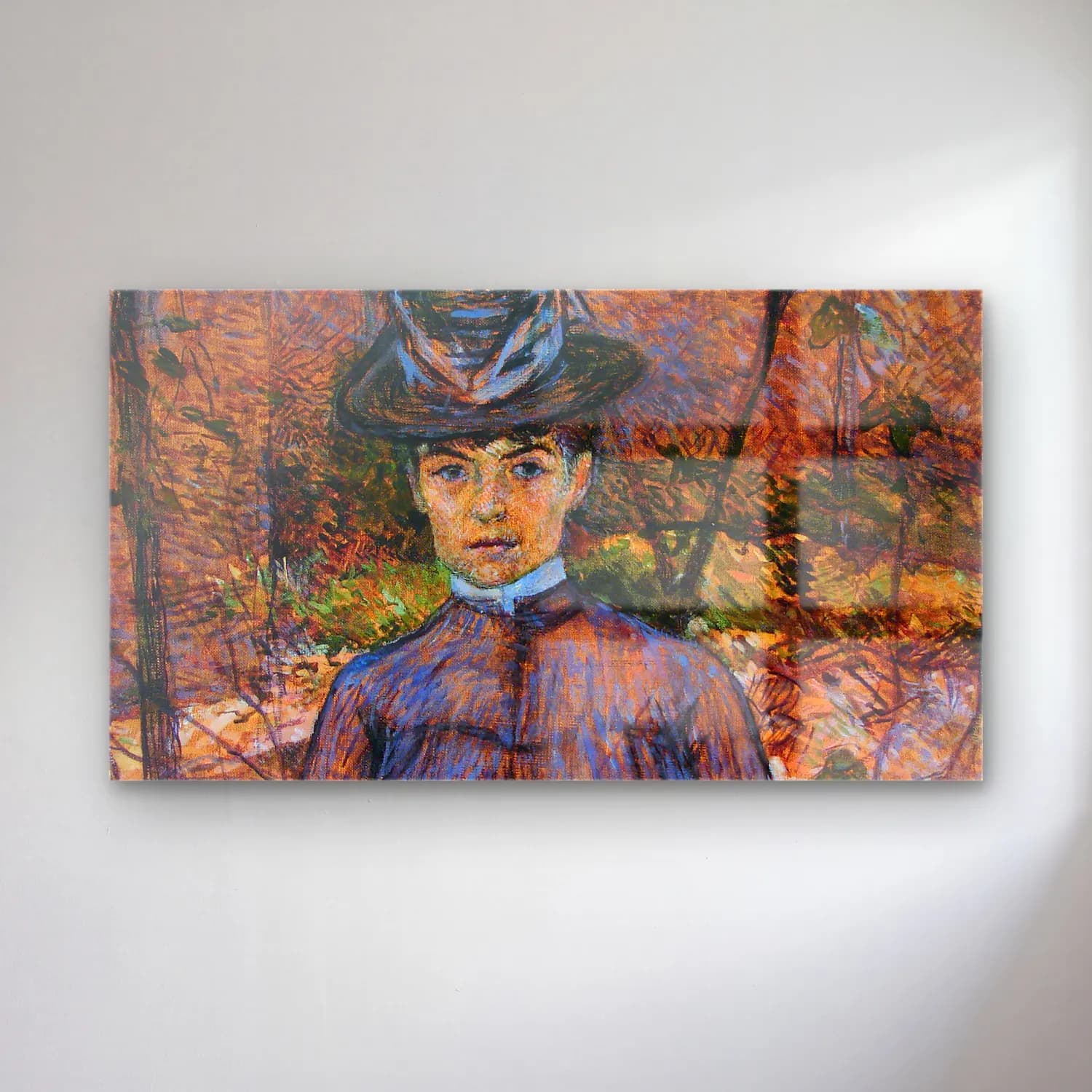 Henri de Toulouse-Lautrec – Portrait de Suzanne Valadon cam tablo — Henri de Toulouse-Lautrec – Portrait de Suzanne Valadon — empresyonist şapkalı kadın