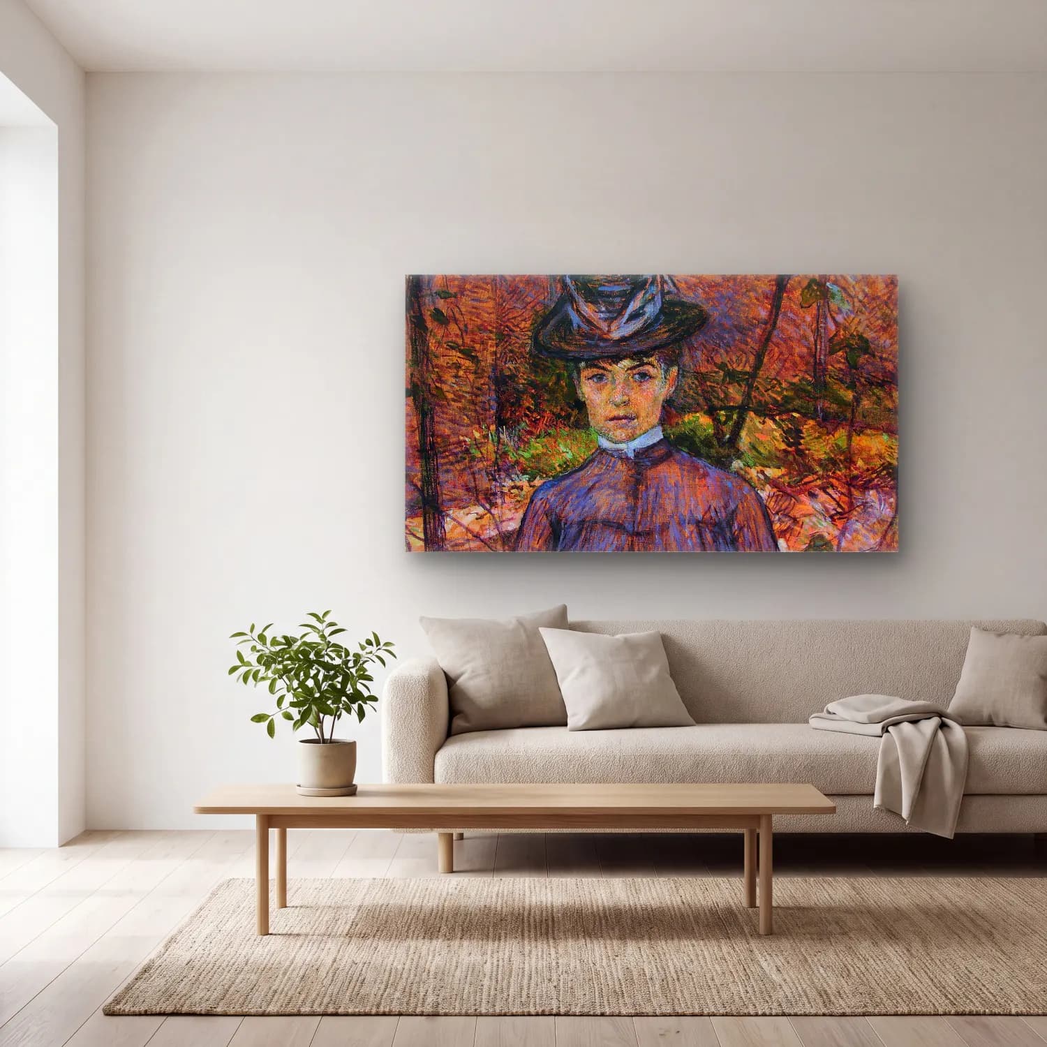Henri de Toulouse-Lautrec – Portrait de Suzanne Valadon cam tablo — açık renk salonda