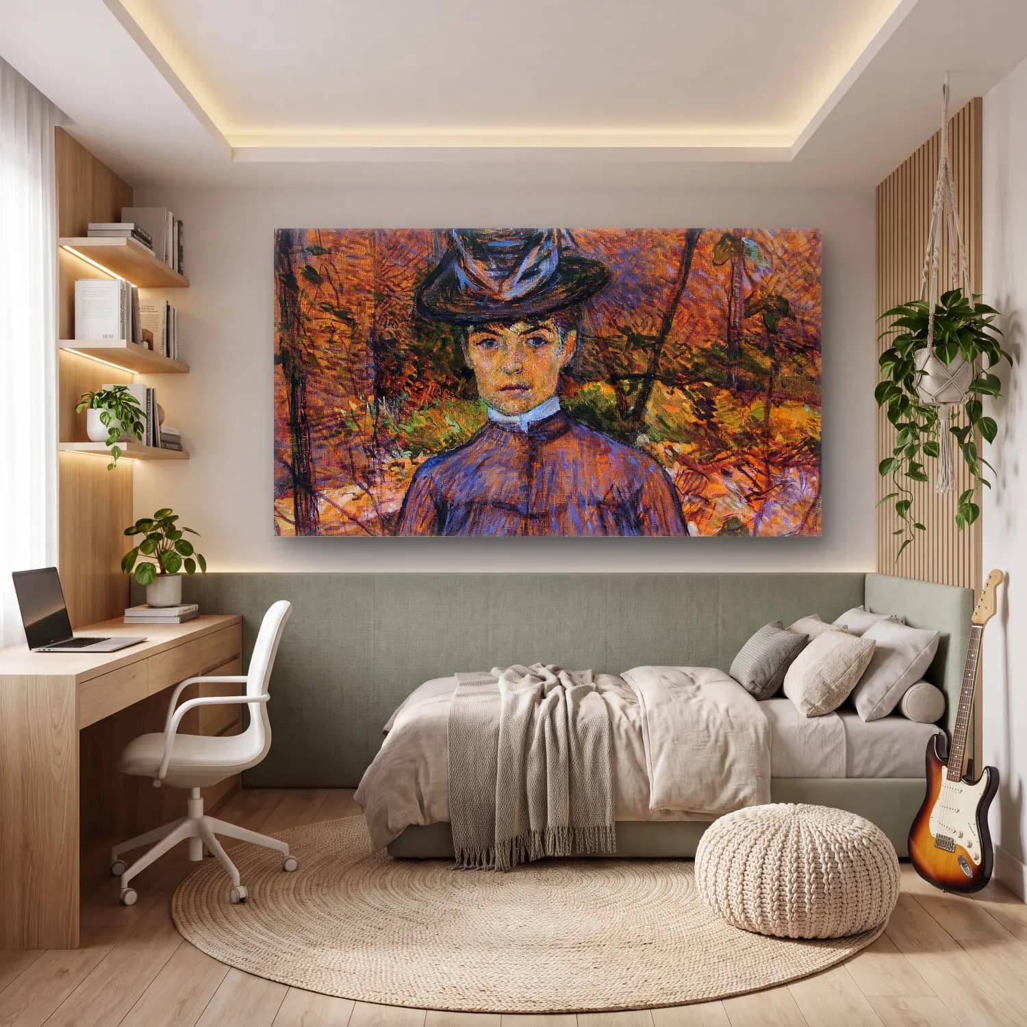 Henri de Toulouse-Lautrec – Portrait de Suzanne Valadon cam tablo — genç odasında