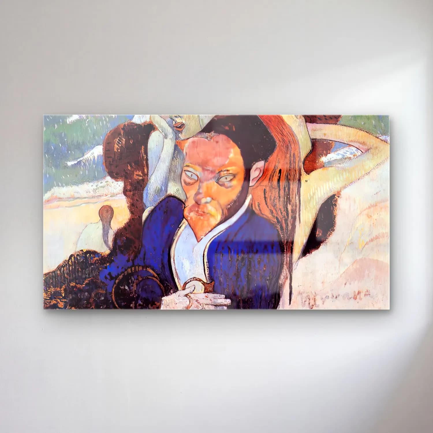Paul Gauguin – Nirvana, Portrait of Meyer de Haan cam tablo — Paul Gauguin – Nirvana, Portrait of Meyer de Haan — empresyonist erkek portresi