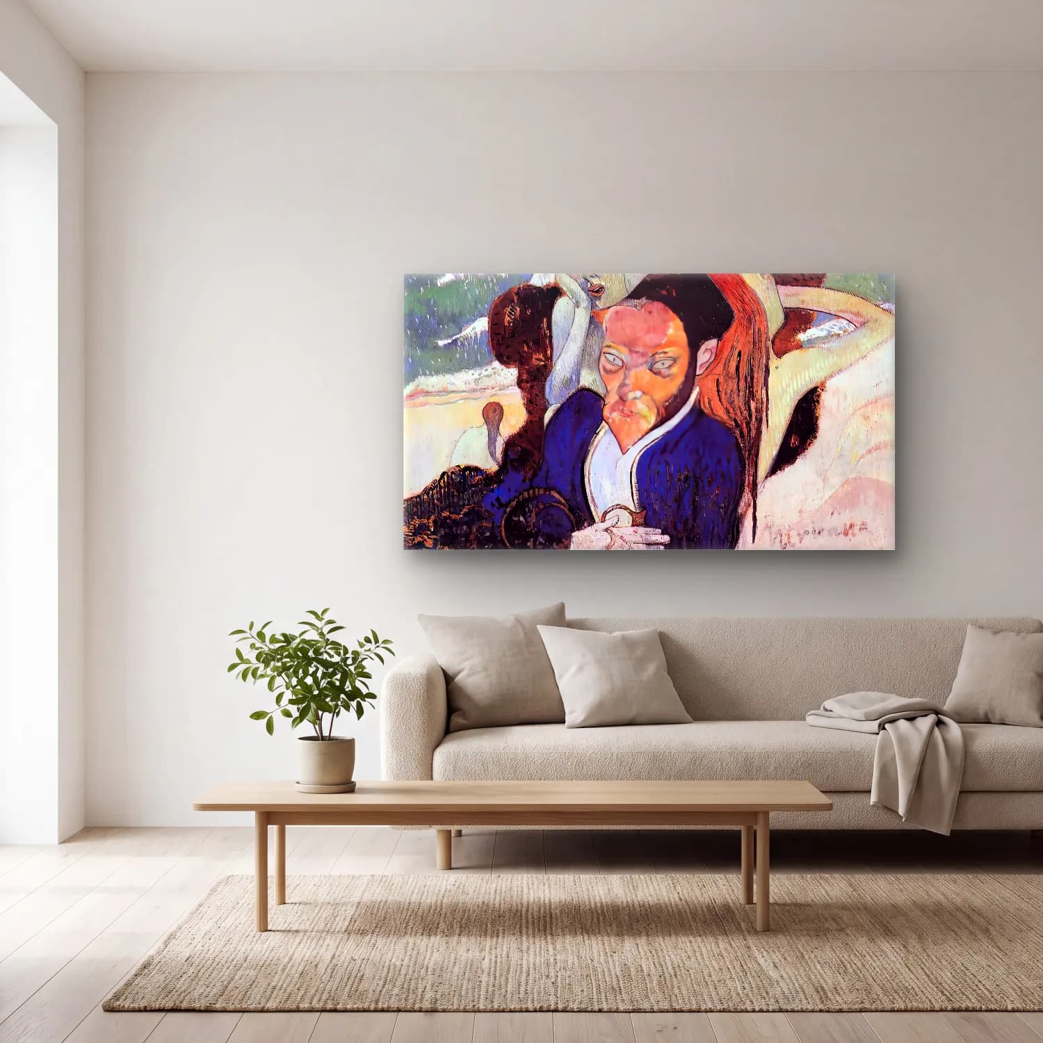 Paul Gauguin – Nirvana, Portrait of Meyer de Haan cam tablo — açık renk salonda