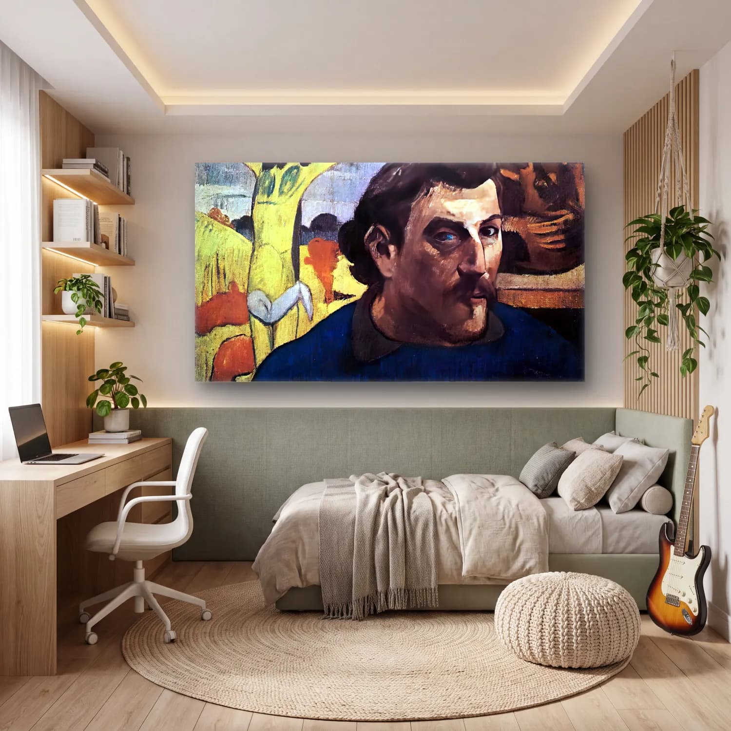 Paul Gauguin – Self-Portrait with Yellow Christ cam tablo — genç odasında