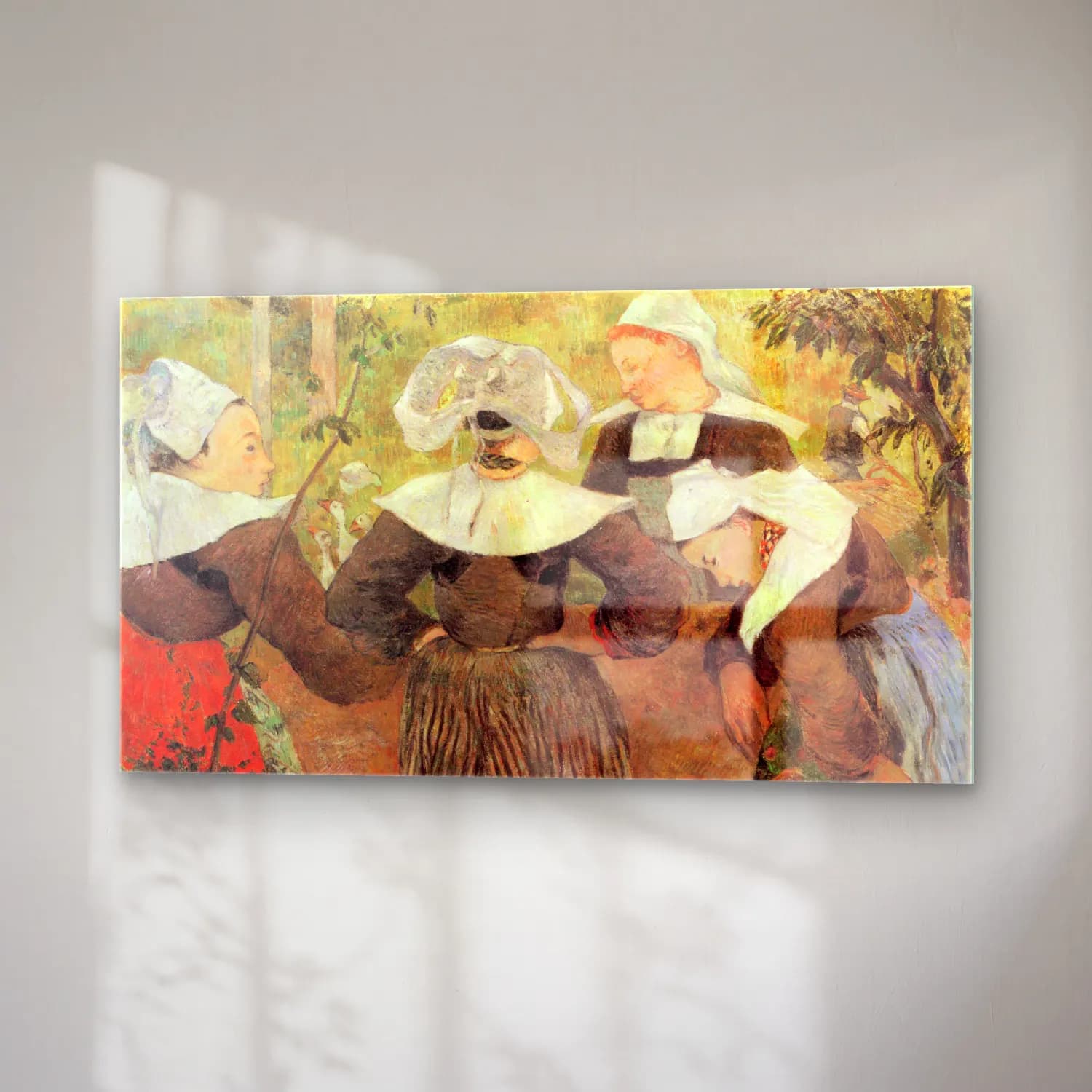 Paul Gauguin – The Dance of 4 Women of Breton cam tablo — sağ açıdan görünüm
