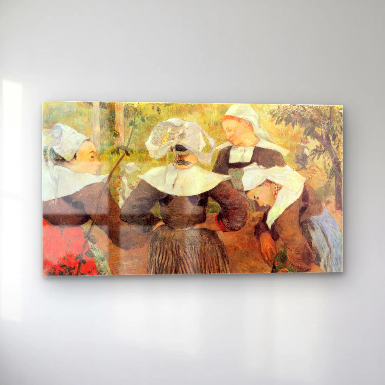 Paul Gauguin – The Dance of 4 Women of Breton cam tablo — sol açıdan görünüm