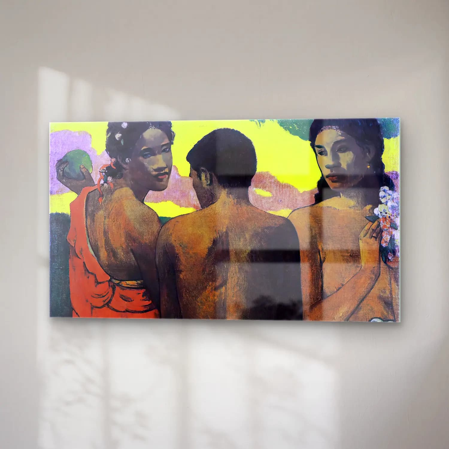 Paul Gauguin – Three Tahitians cam tablo — sağ açıdan görünüm