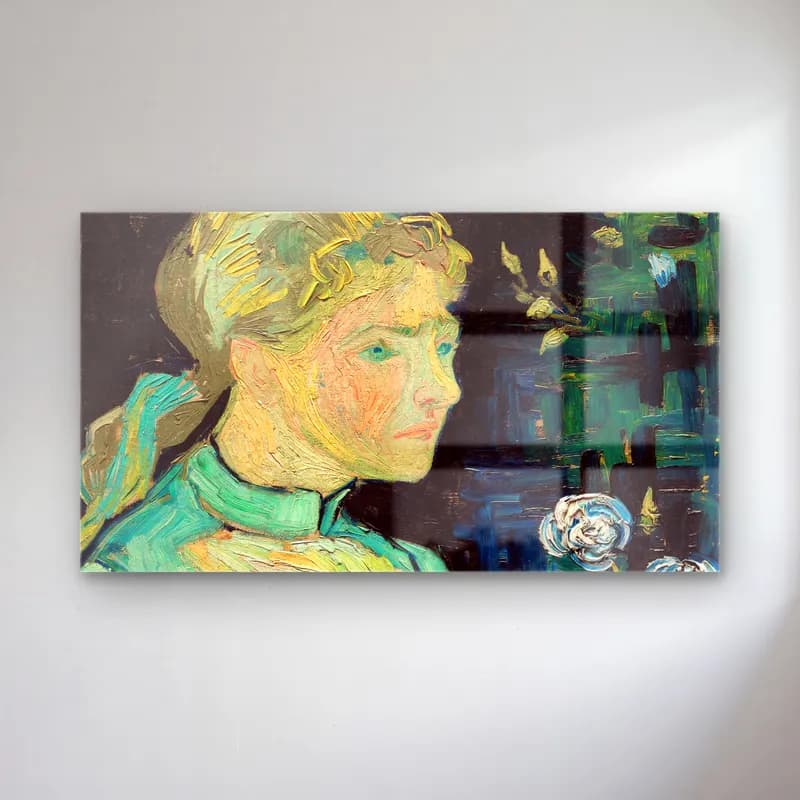 Vincent van Gogh – Portrait of Adeline Ravoux cam tablo — Vincent van Gogh – Portrait of Adeline Ravoux — empresyonist kadın portresi