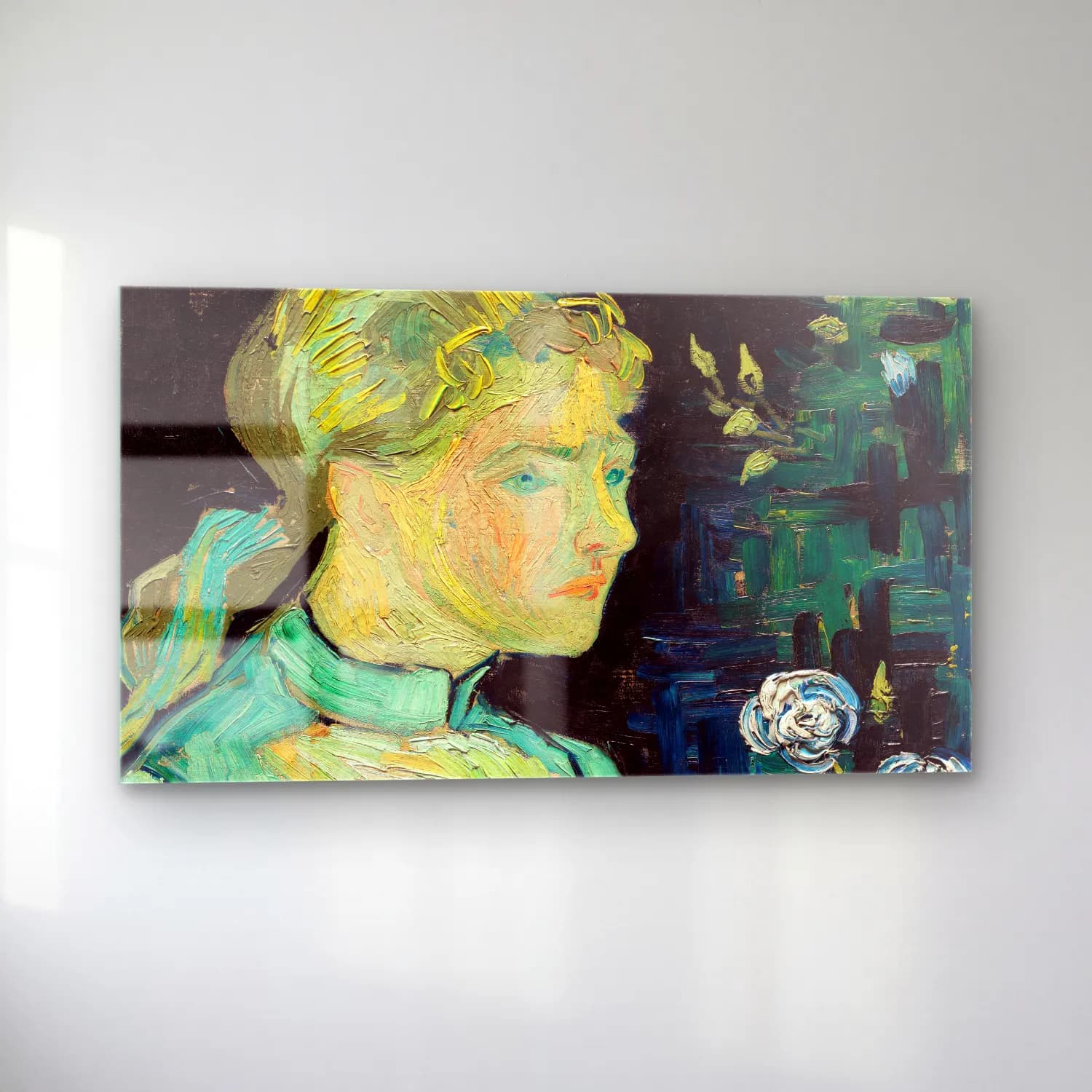Vincent van Gogh – Portrait of Adeline Ravoux cam tablo — sol açıdan görünüm