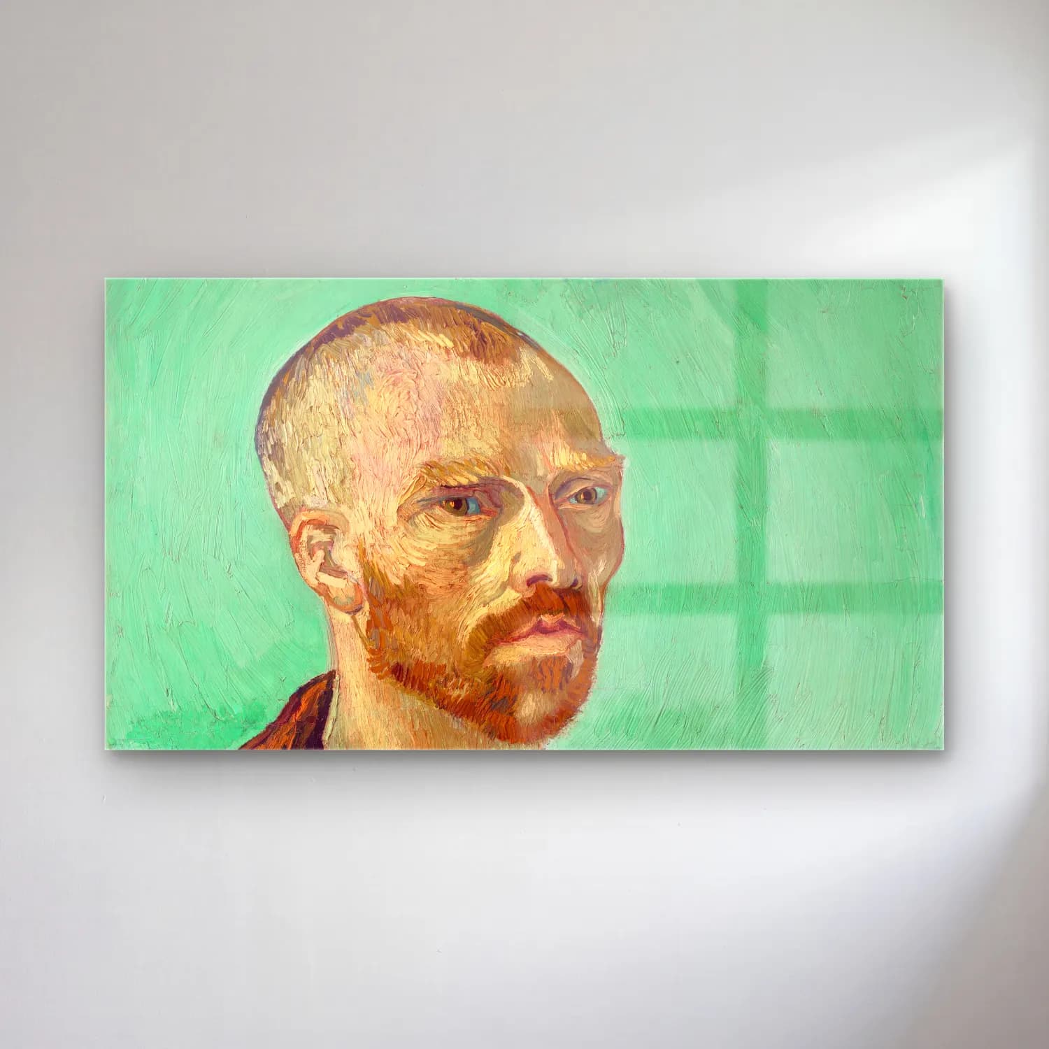 Vincent van Gogh – Self-Portrait (Dedicated to Paul Gauguin) cam tablo — Vincent van Gogh – Self-Portrait (Dedicated to Paul Gauguin) — empresyonist erkek portresi
