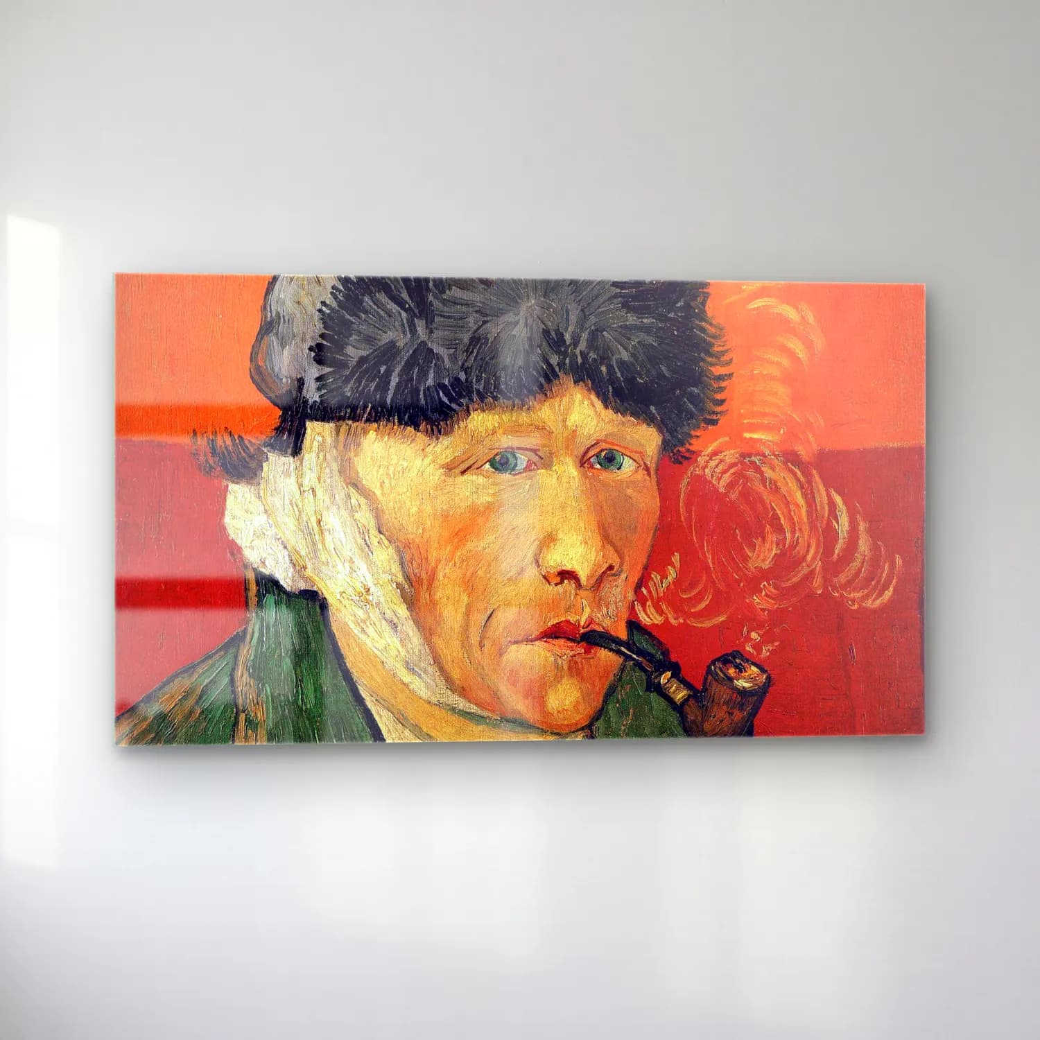 Vincent van Gogh – Vincent van Gogh s Self-Portrait with Bandaged Ear and Pipe cam tablo — sol açıdan görünüm