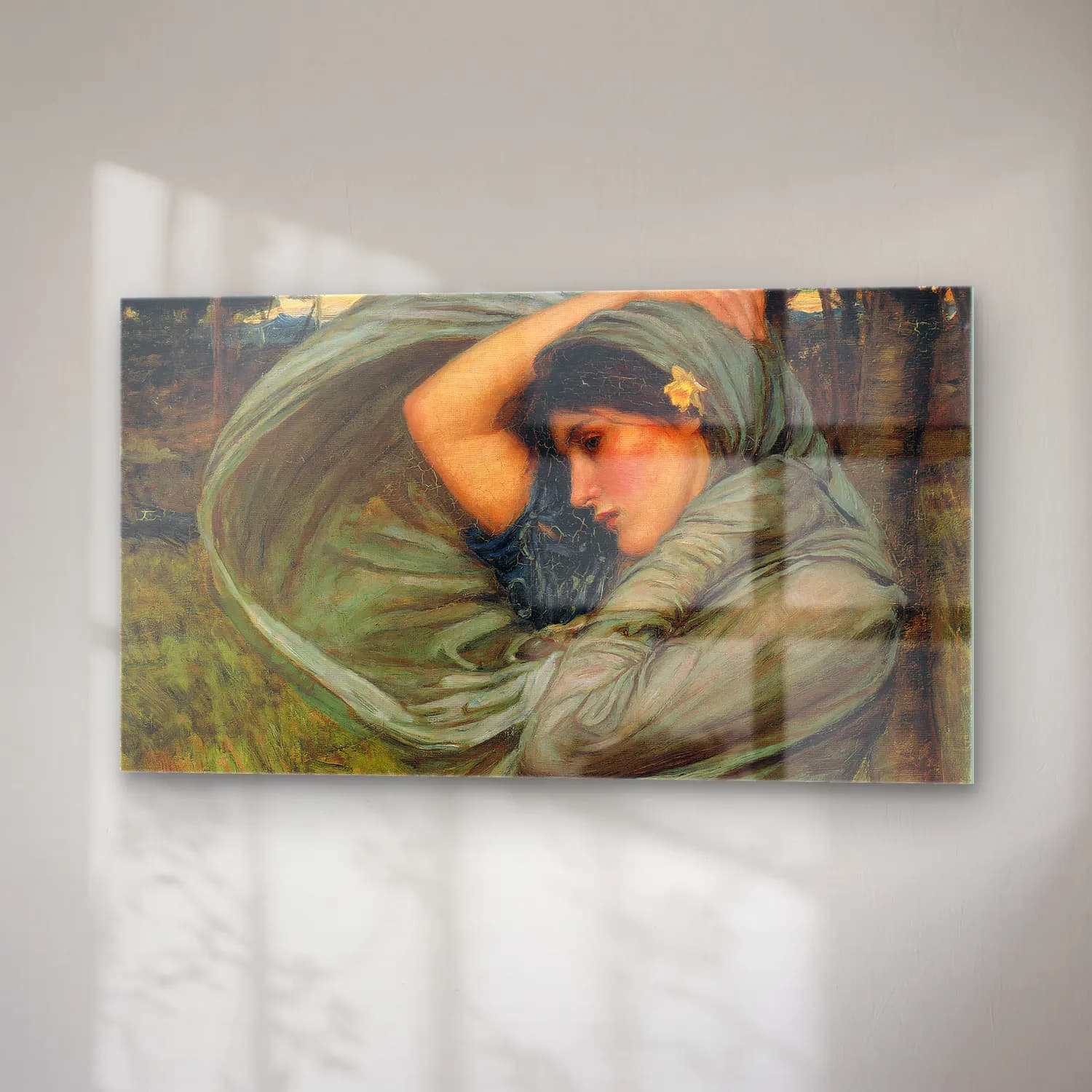 John William Waterhouse – Gathering Rosebuds cam tablo — sağ açıdan görünüm