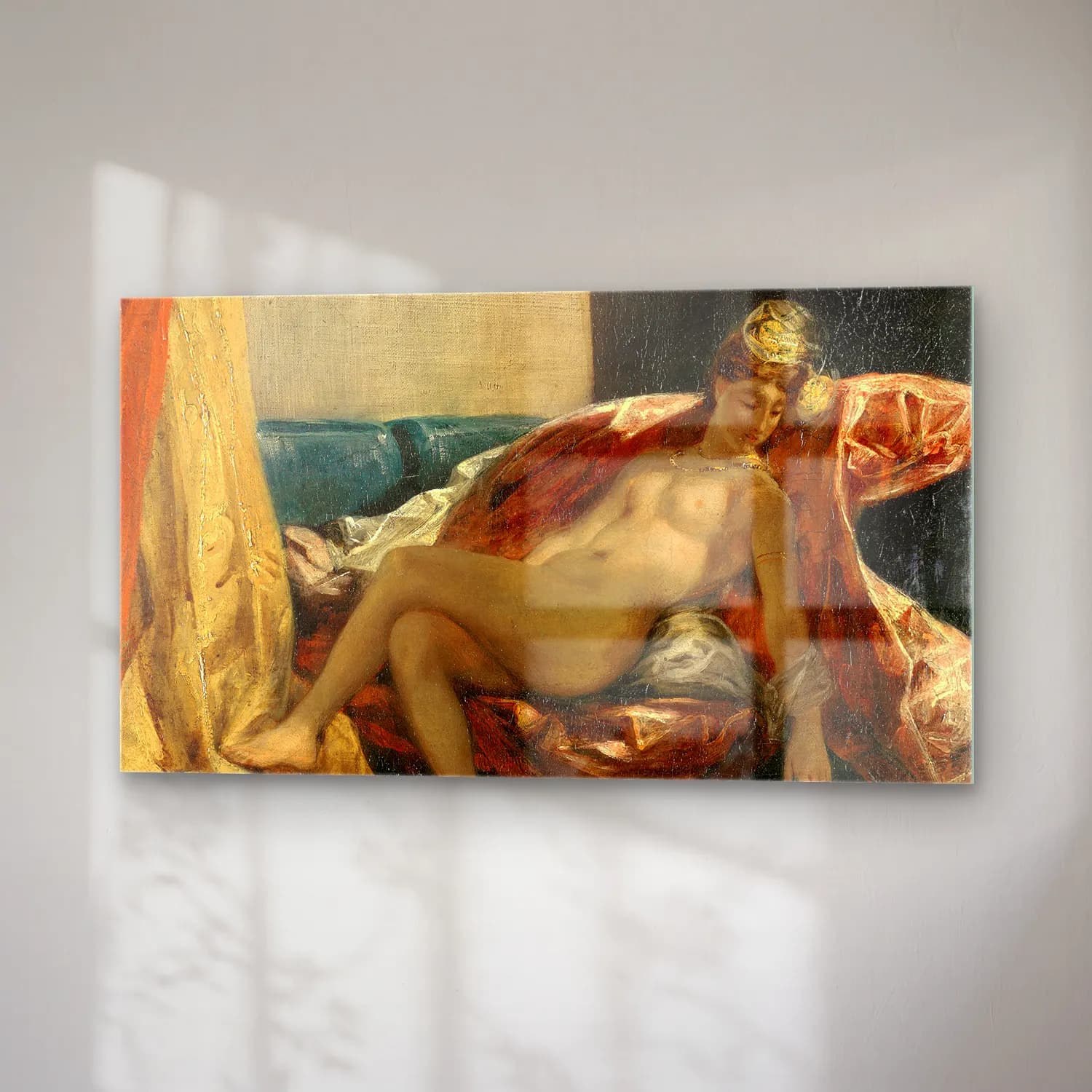 Eugene Delacroix – Woman Stroking a Parrot cam tablo — sağ açıdan görünüm