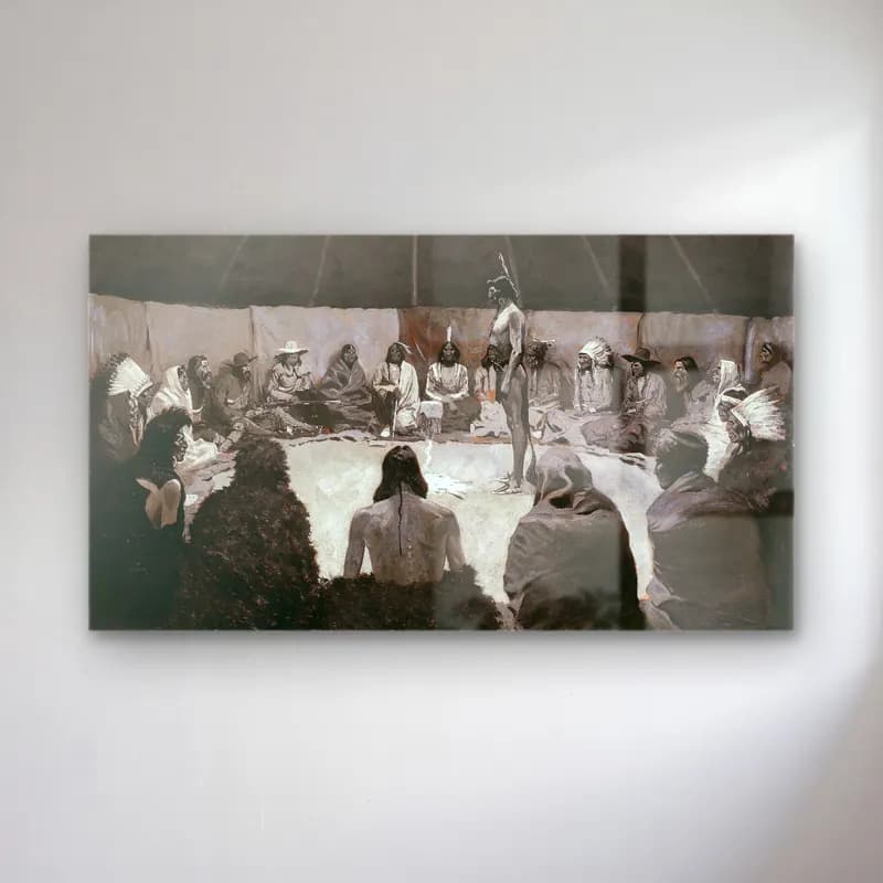 Frederic Remington – I Will Tell the White Man cam tablo — Frederic Remington – I Will Tell the White Man — vintage dini sahne