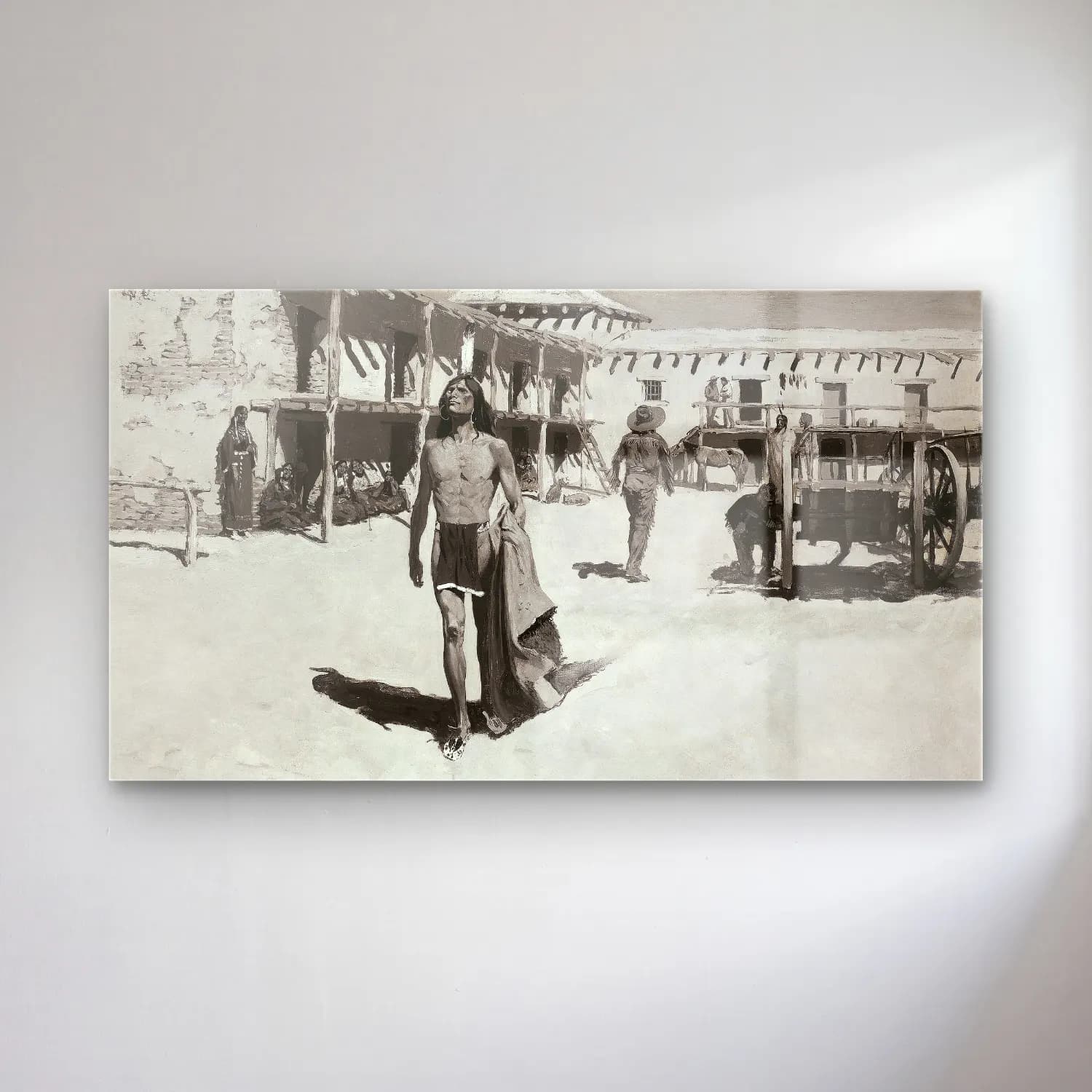 Frederic Remington – Nothing But Cheerful Looks Followed the Bat cam tablo — Frederic Remington – Nothing But Cheerful Looks Followed the Bat — yağlı boya erkek portresi