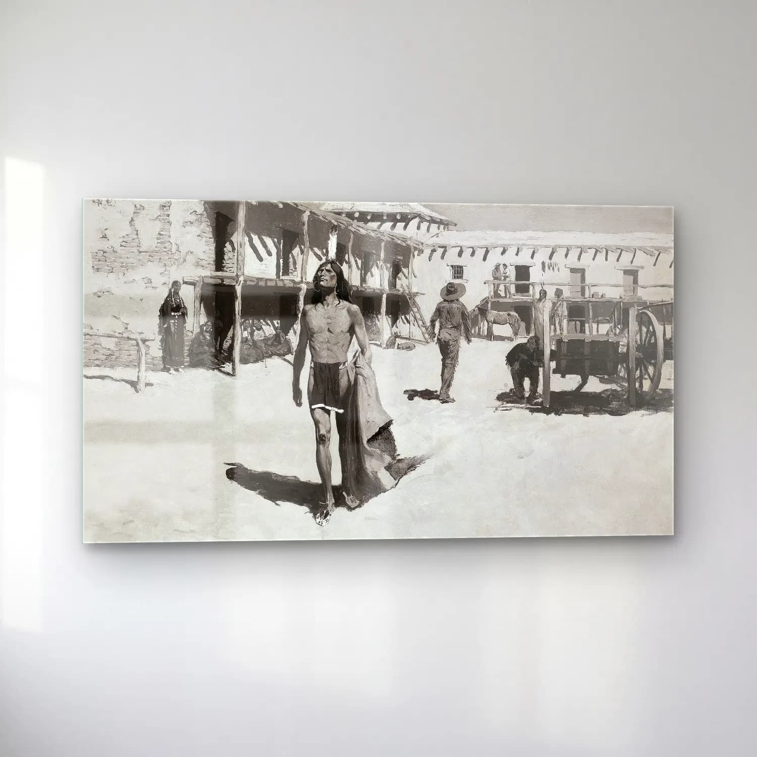 Frederic Remington – Nothing But Cheerful Looks Followed the Bat cam tablo — sol açıdan görünüm