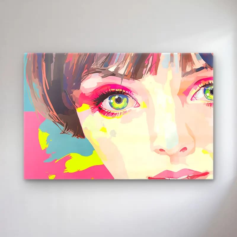 Pop Art Kız Çocuğu Portresi cam tablo — Pop Art Kız Çocuğu Portresi — pop art kız çocuğu portresi